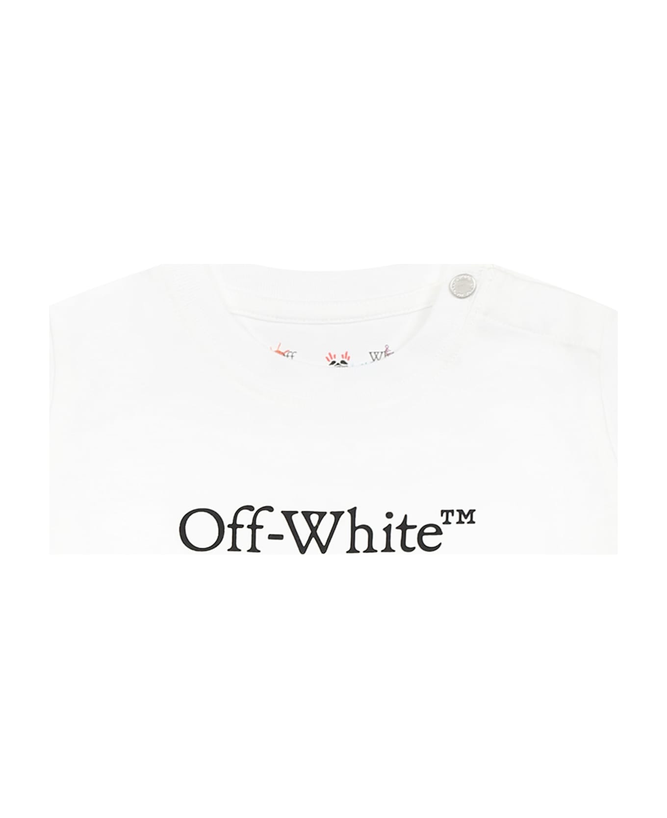 Off-White White T-shirt For Baby Boy With Logo - White