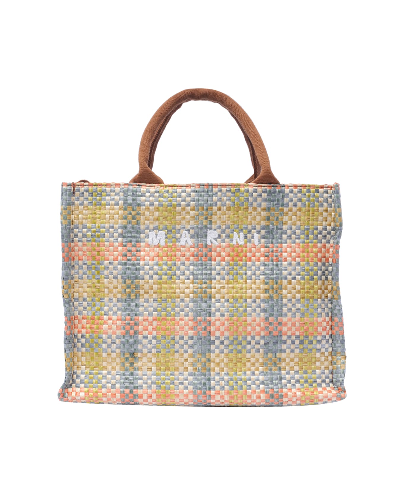 Marni Small Basket Bag Rafia Tissue - MultiColour