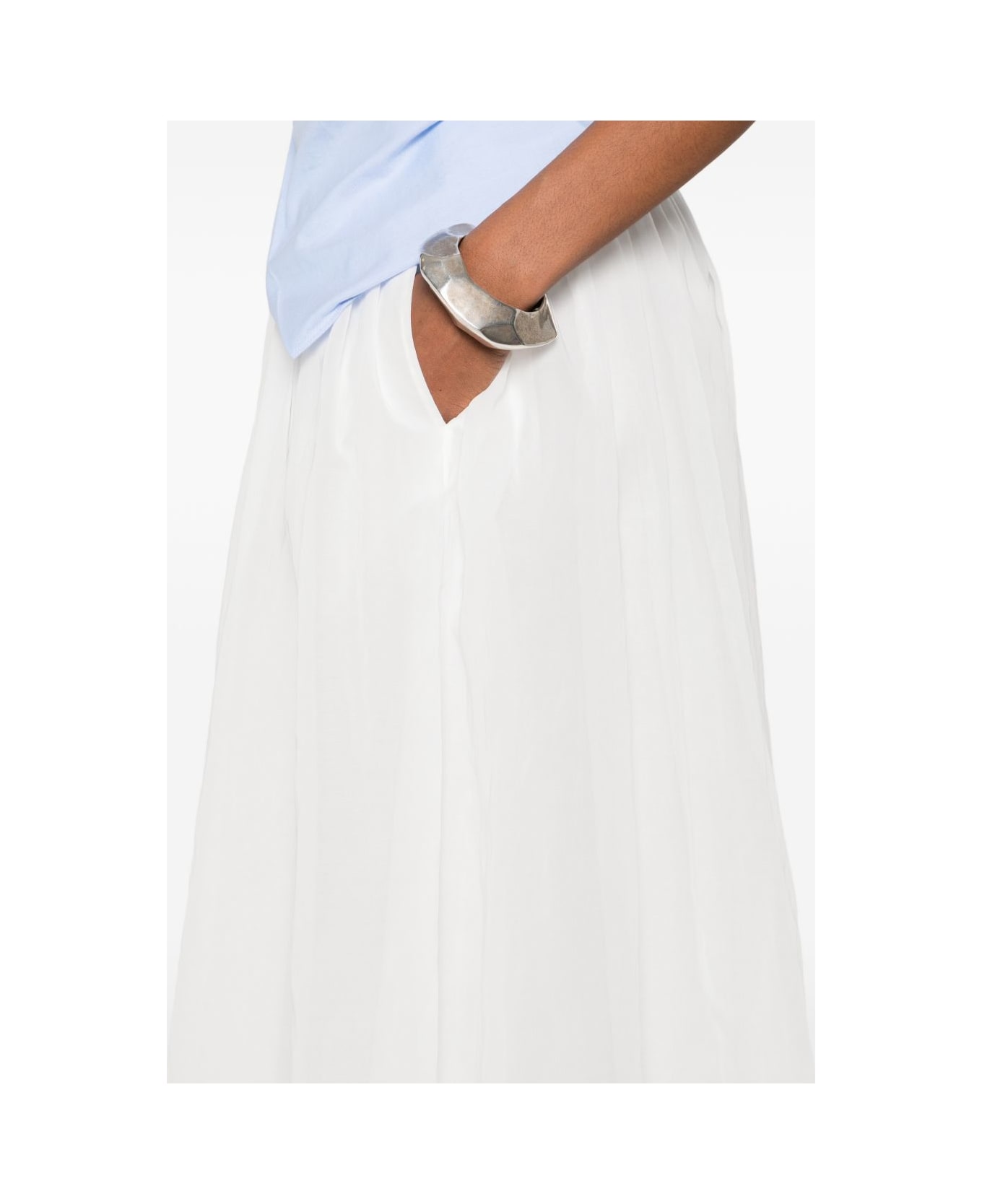 Brunello Cucinelli Cotton Long Skirt - White