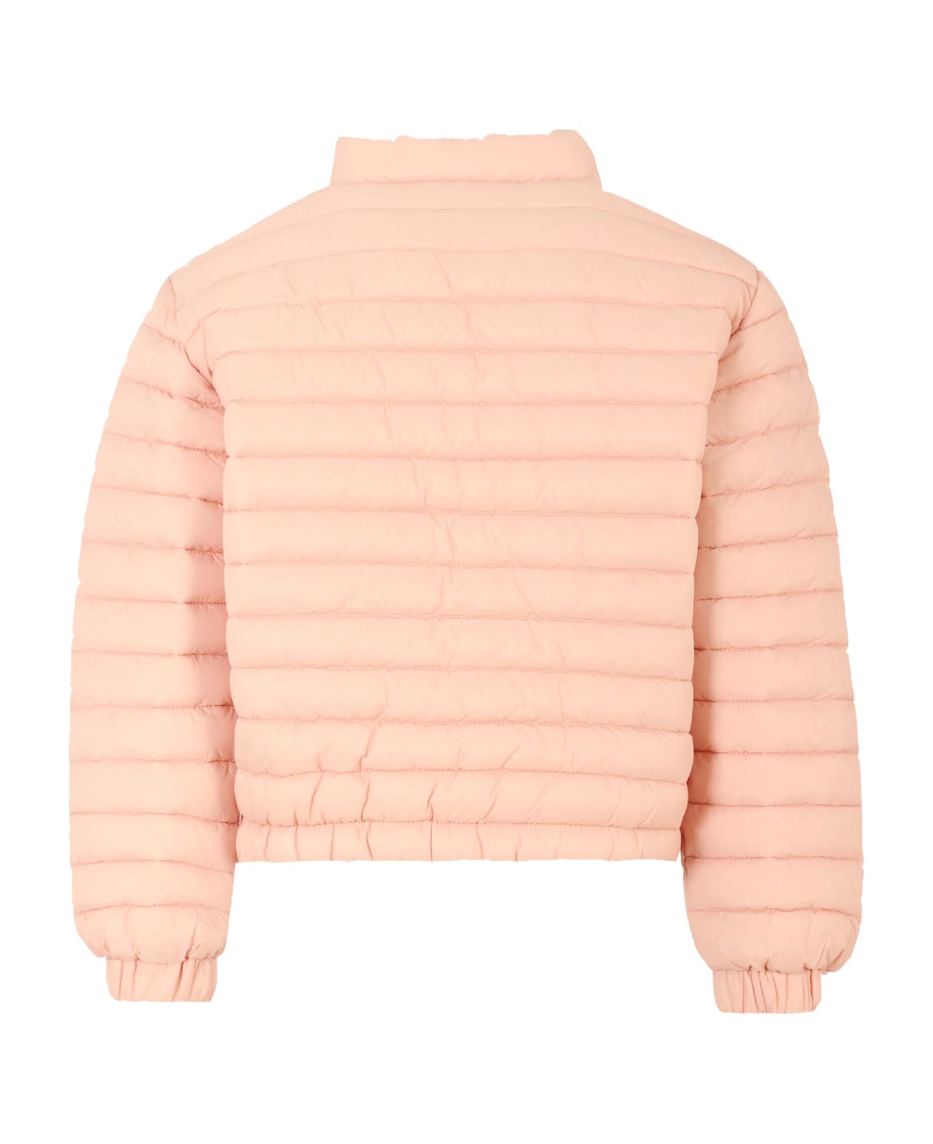 Save the Duck Pink Giga Down Jacket For Girl With Logo - Pink