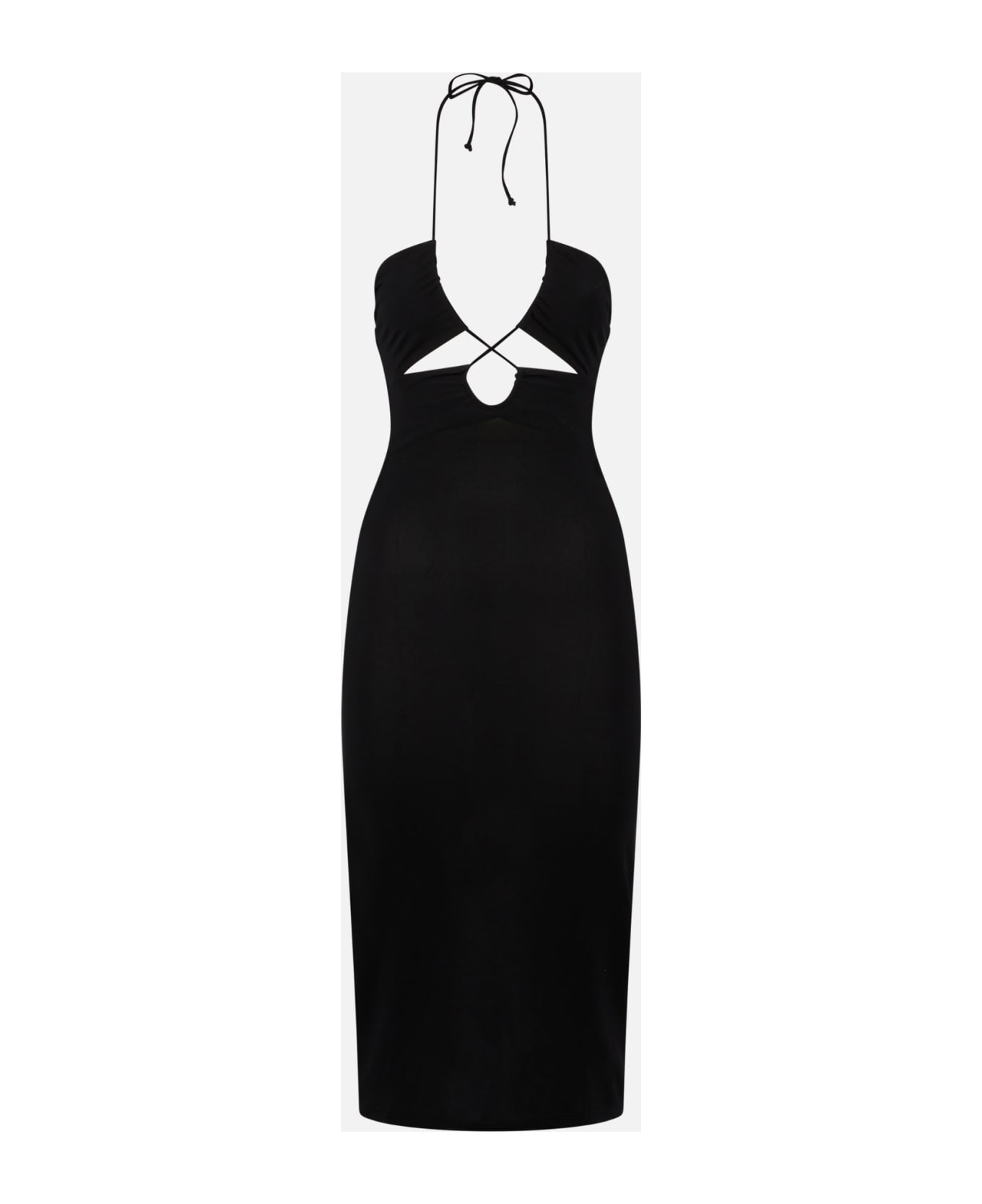 MC2 Saint Barth Longuette Black Cutout Black Dress Farah - BLACK
