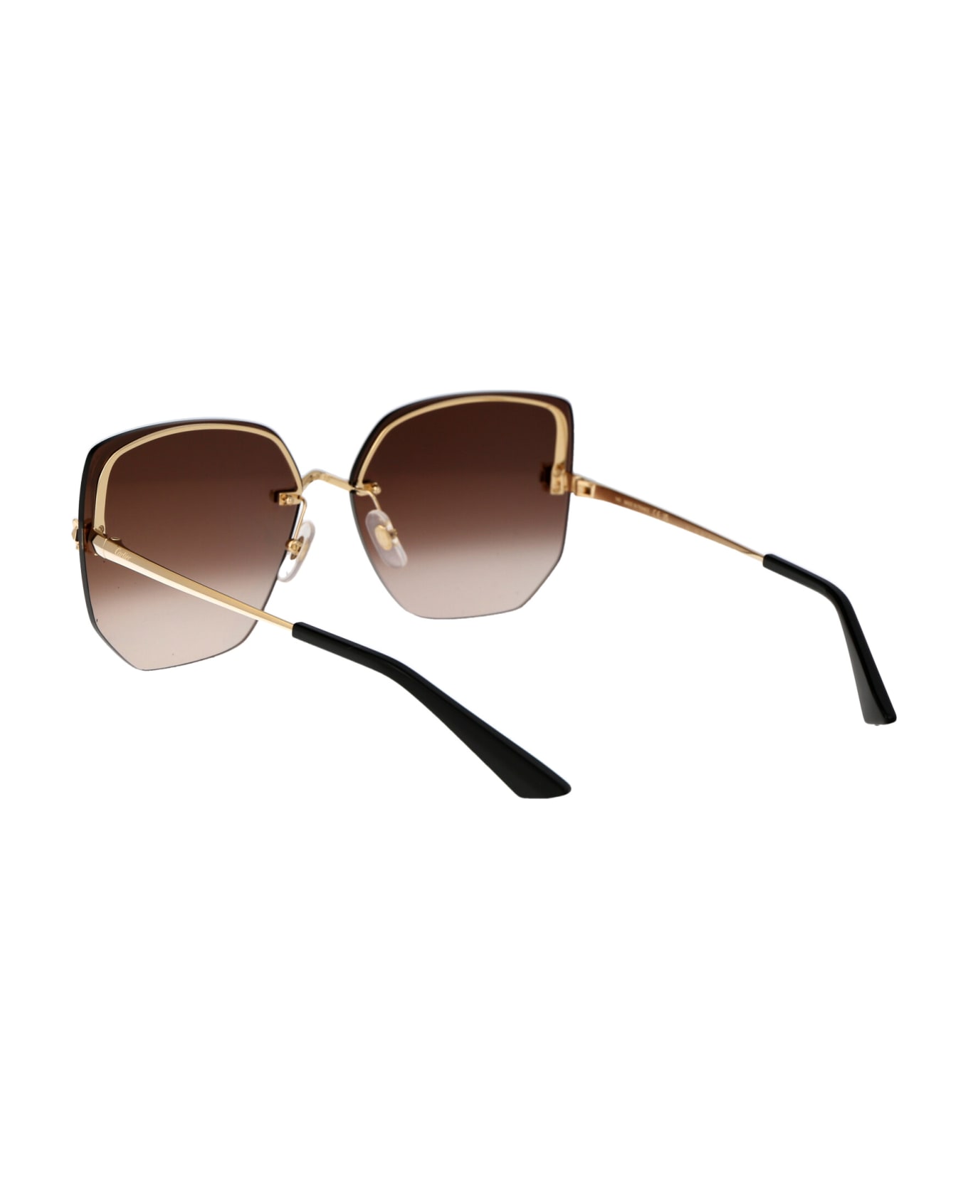 Cartier Eyewear Ct0432s Sunglasses - 002 GOLD GOLD BROWN サングラス