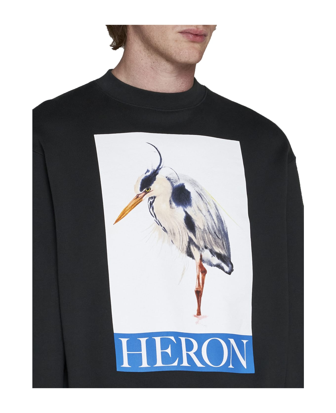 HERON PRESTON Bird Painted Crewneck Sweatshirt - green