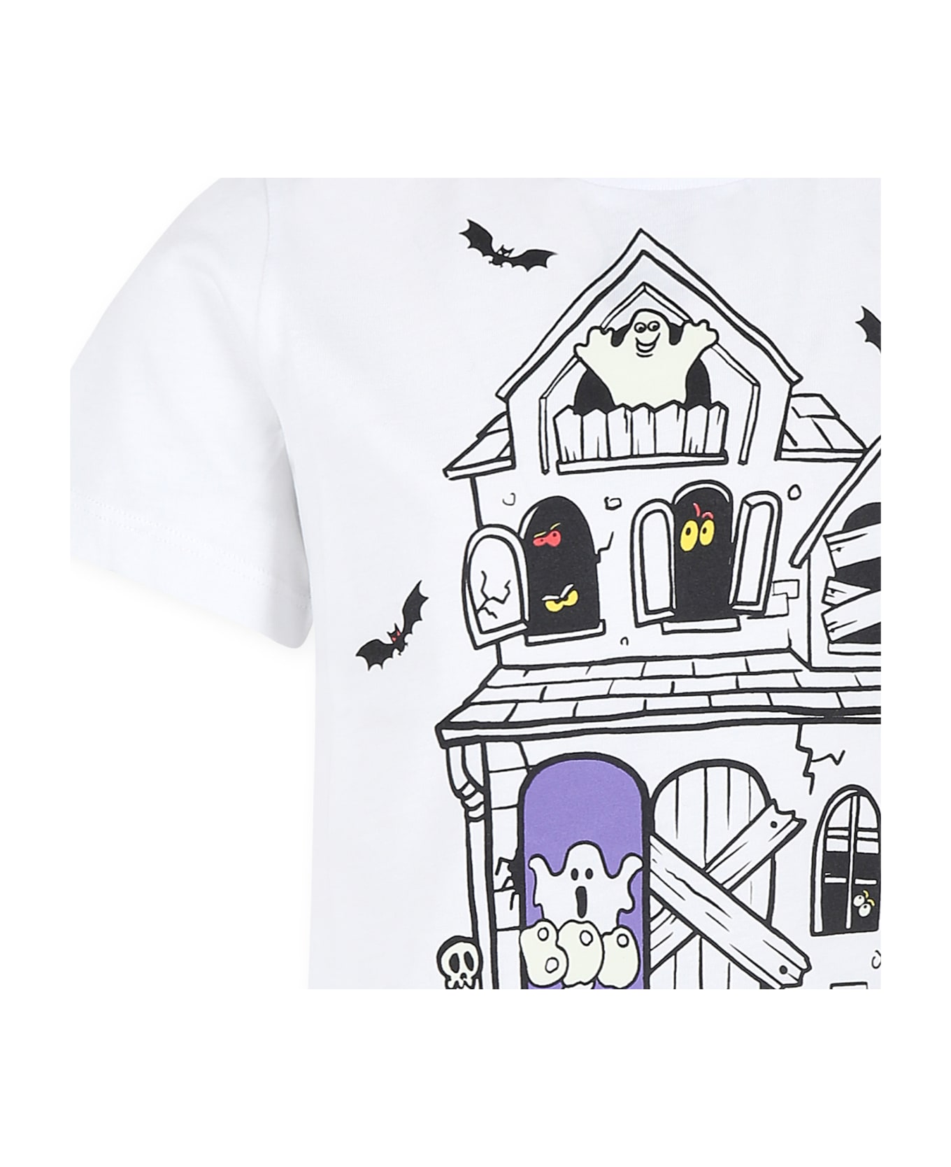 Stella McCartney White T-shirt For Boy With Hunted House - White