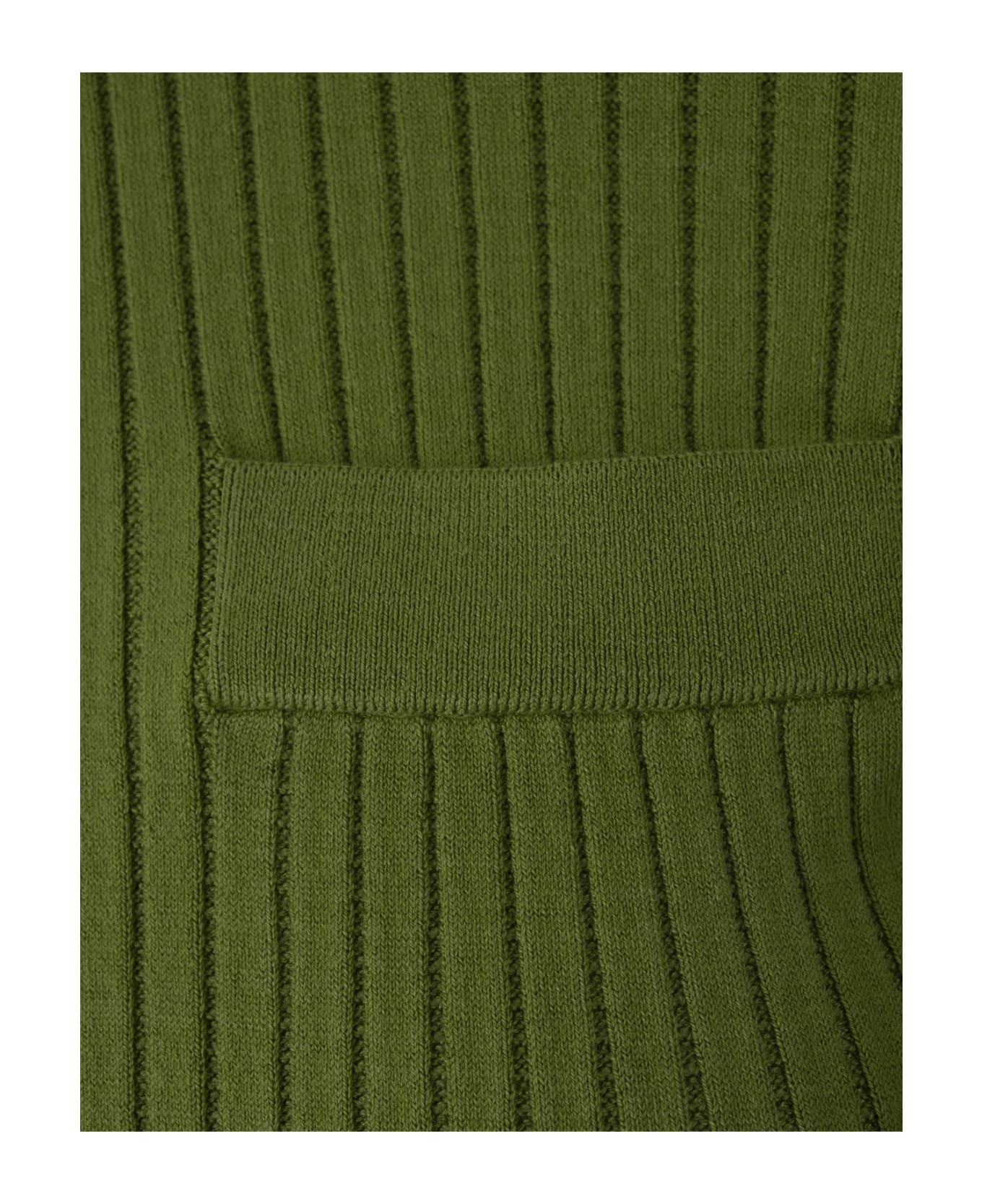 Paco Rabanne Green Ribbed Cotton Crew-neck Sweater - Green