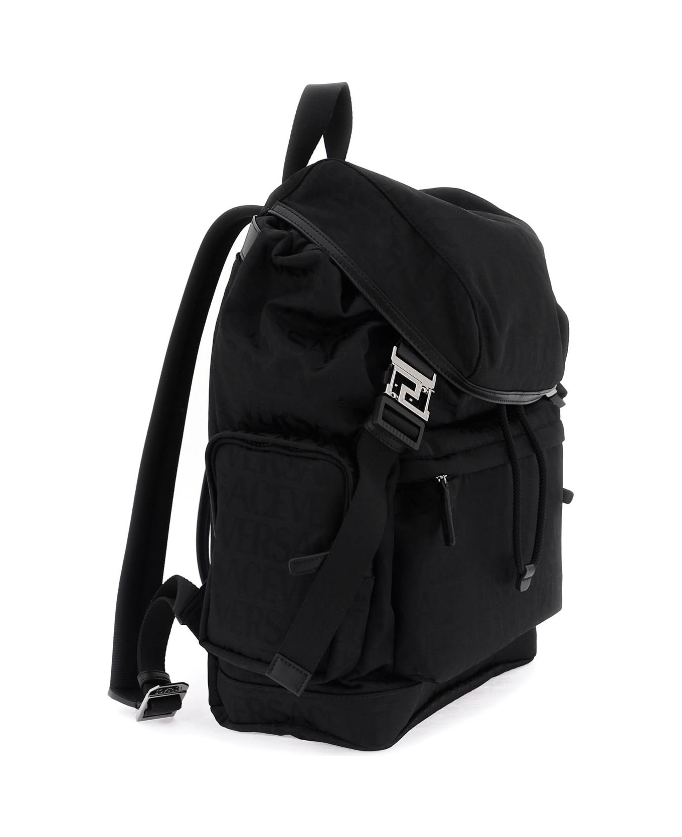 Versace Allover Neo Nylon Backpack - BLACK RUTHENIUM (Black) バックパック