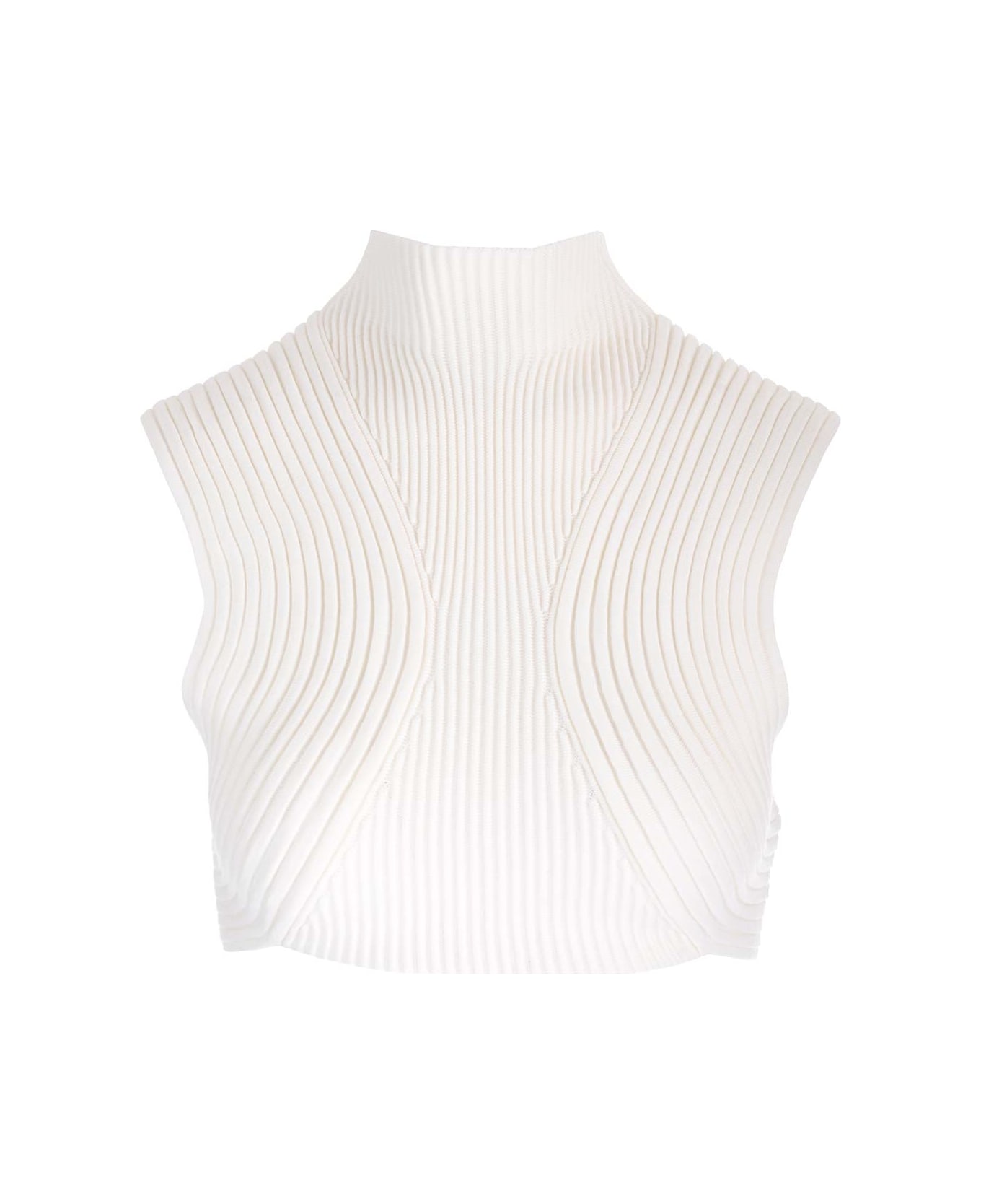 Chloé Knitted Crop Top - White
