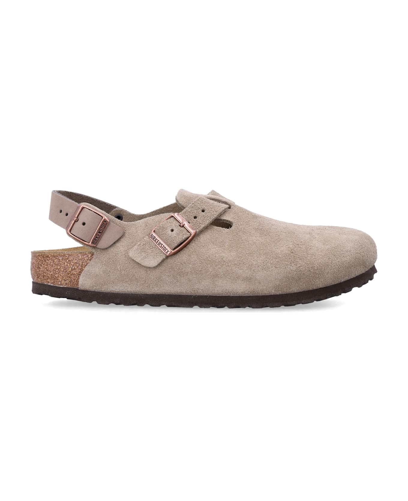 Birkenstock Tokio Nubuck Leather Mules With Strap - TAUPE