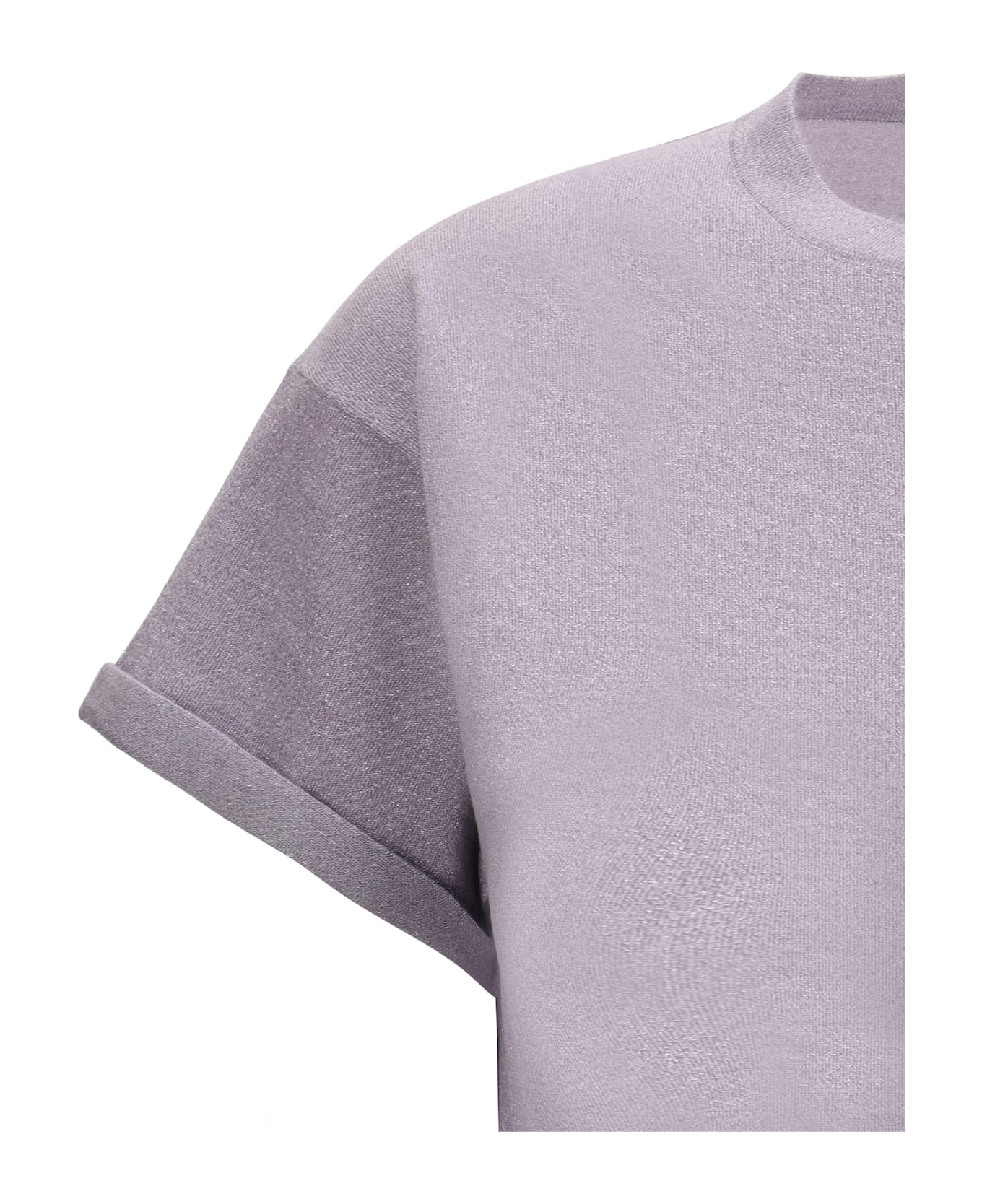 Brunello Cucinelli Cashmere Glitter T-shirt - Purple Ash