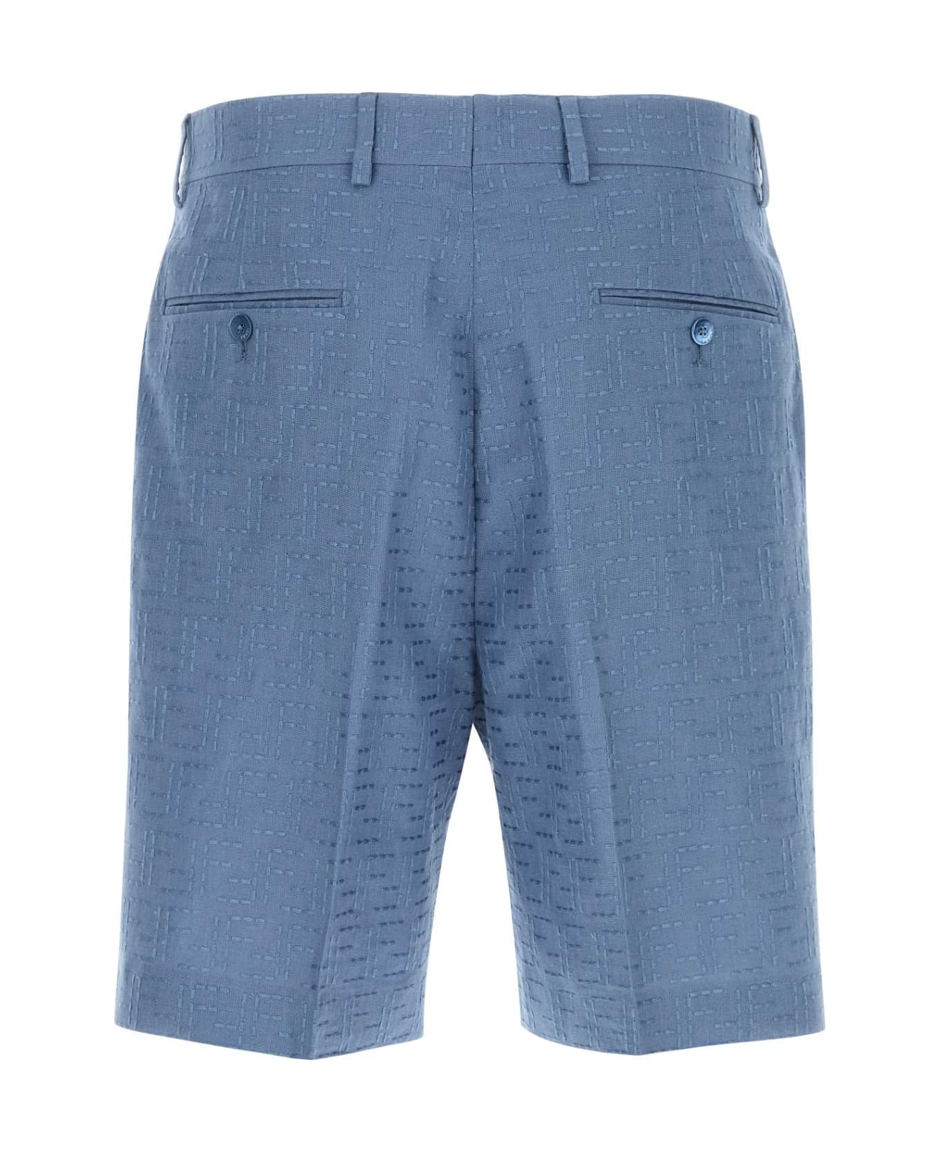 Fendi Bermuda Jacquard Ff - Light Blue
