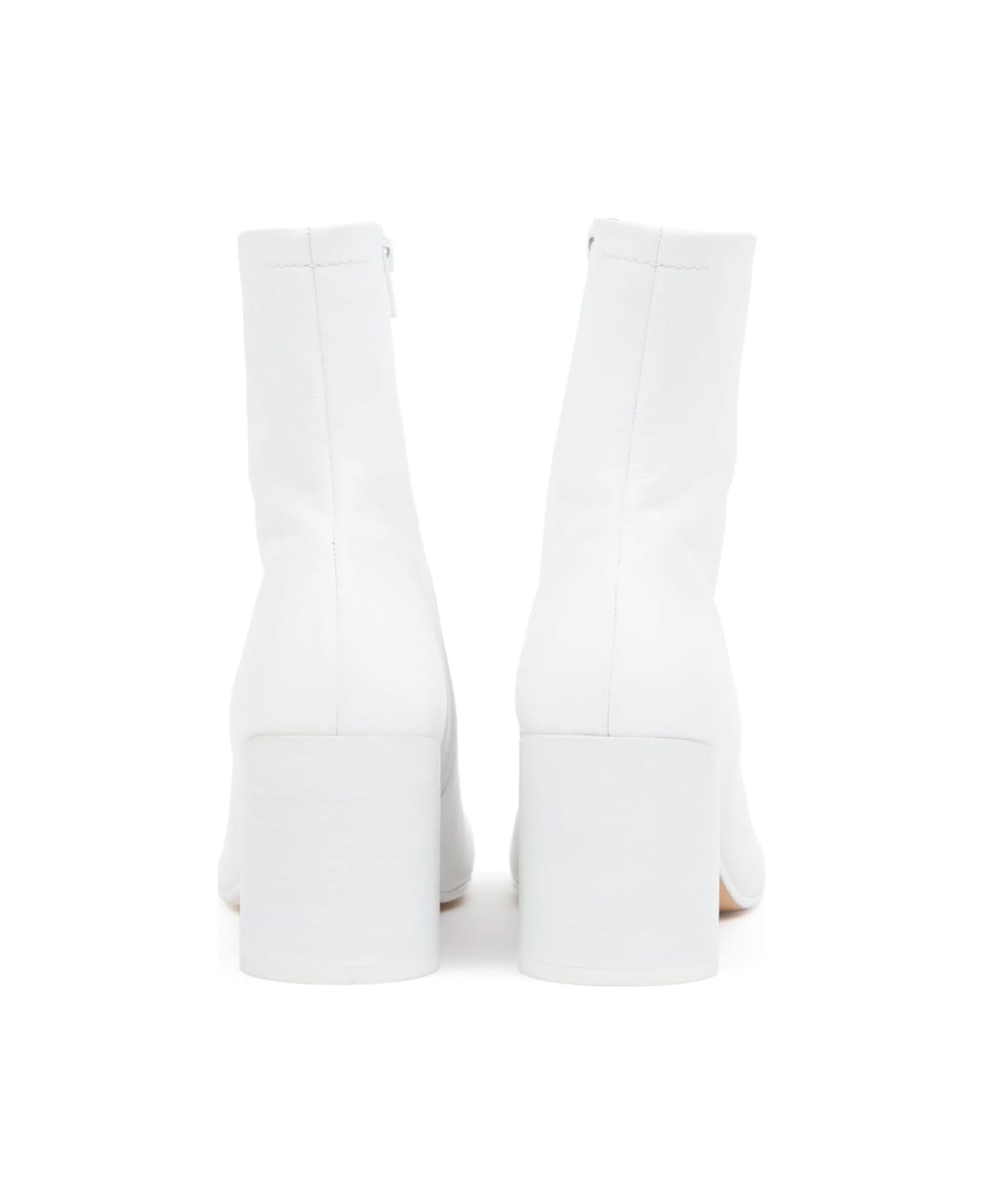 MM6 Maison Margiela Leather Ankle Boots - White