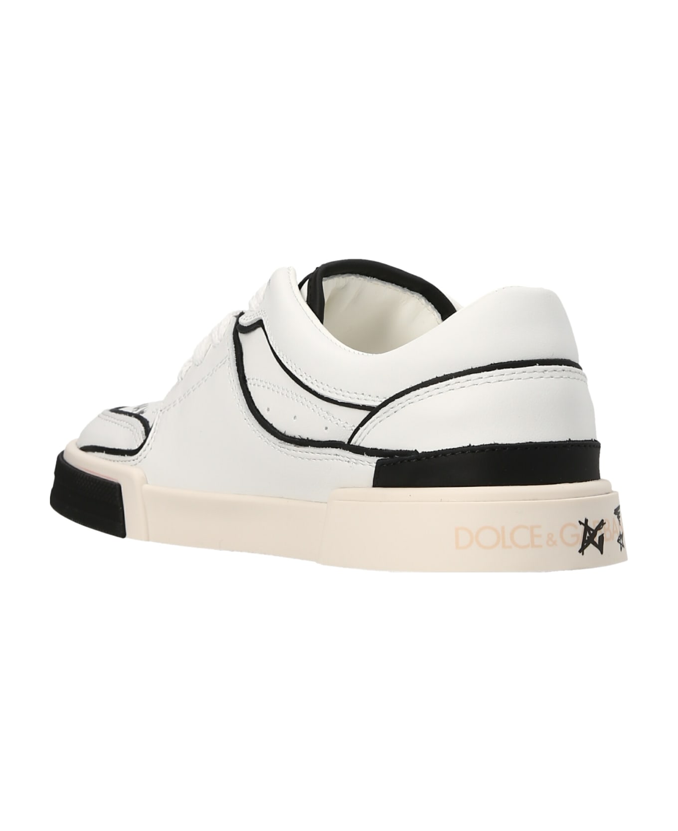 Dolce & Gabbana Logo Print Sneakers - White/Black