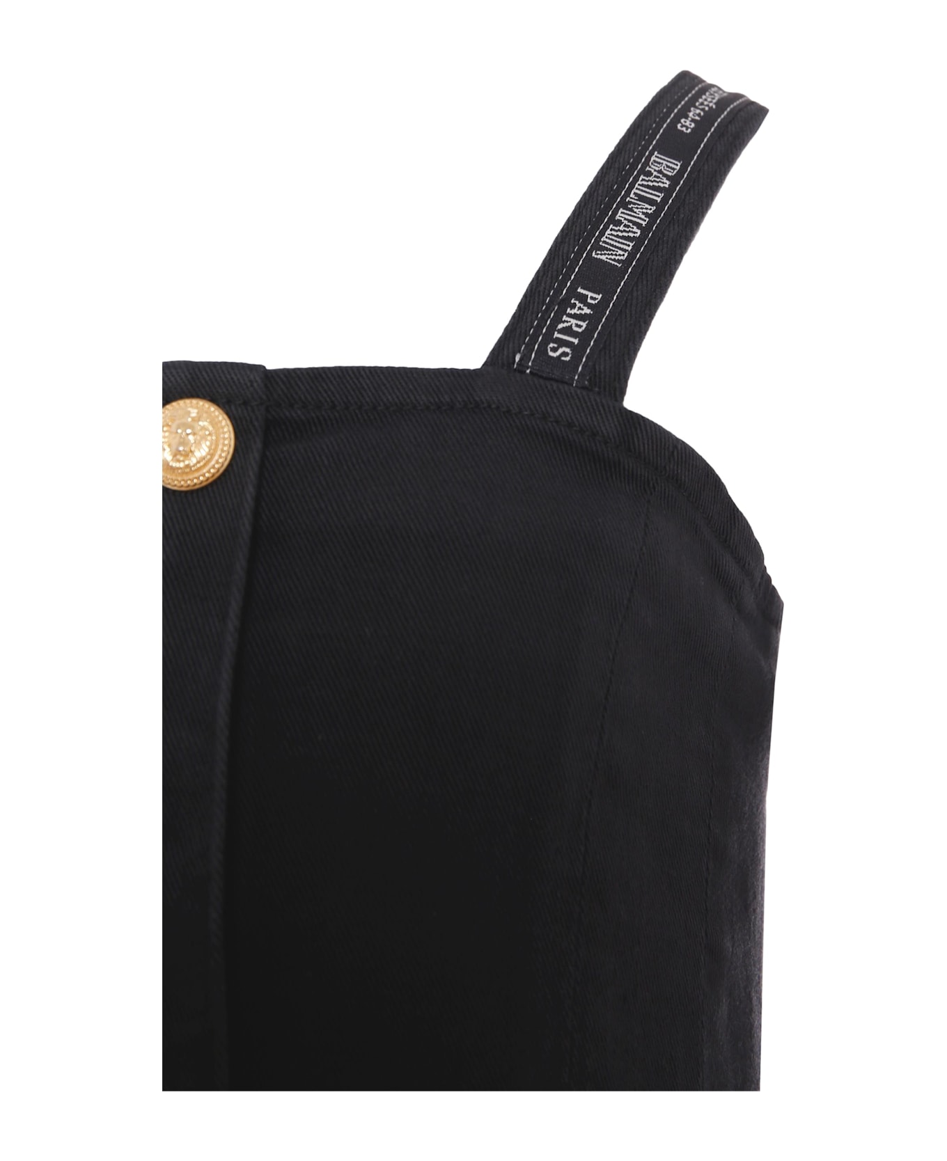Balmain Black Dress For Girl With Logo - Black