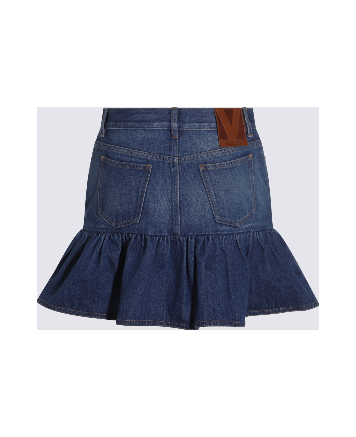 Valentino Blue Denim Cotton Skirt - MEDIUM BLUE