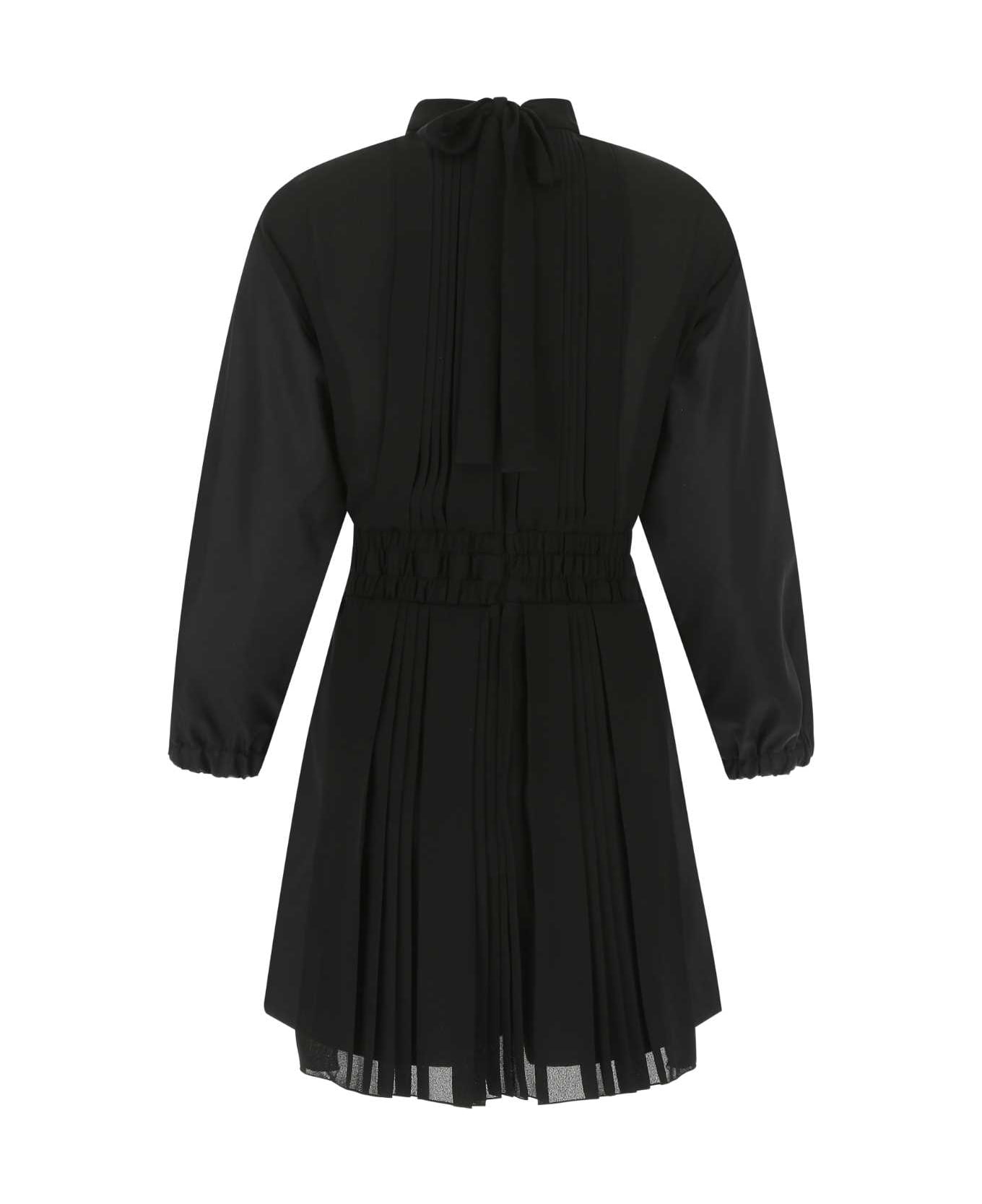 Prada Black Re-nylon And Crepe Jumpsuit - F0002 ワンピース＆ドレス