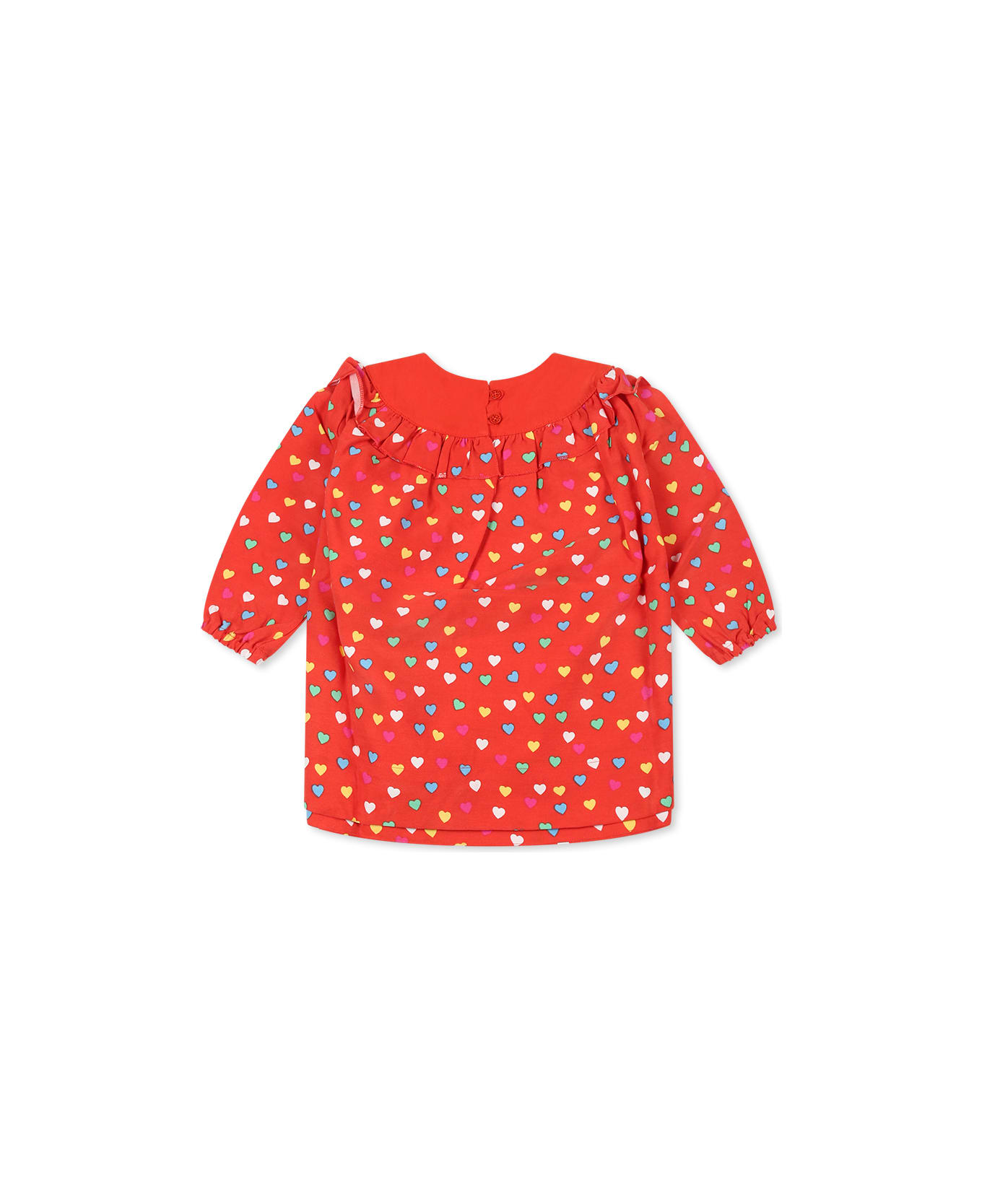 Stella McCartney Kids Red Dress For Baby Girl With Hearts - Red