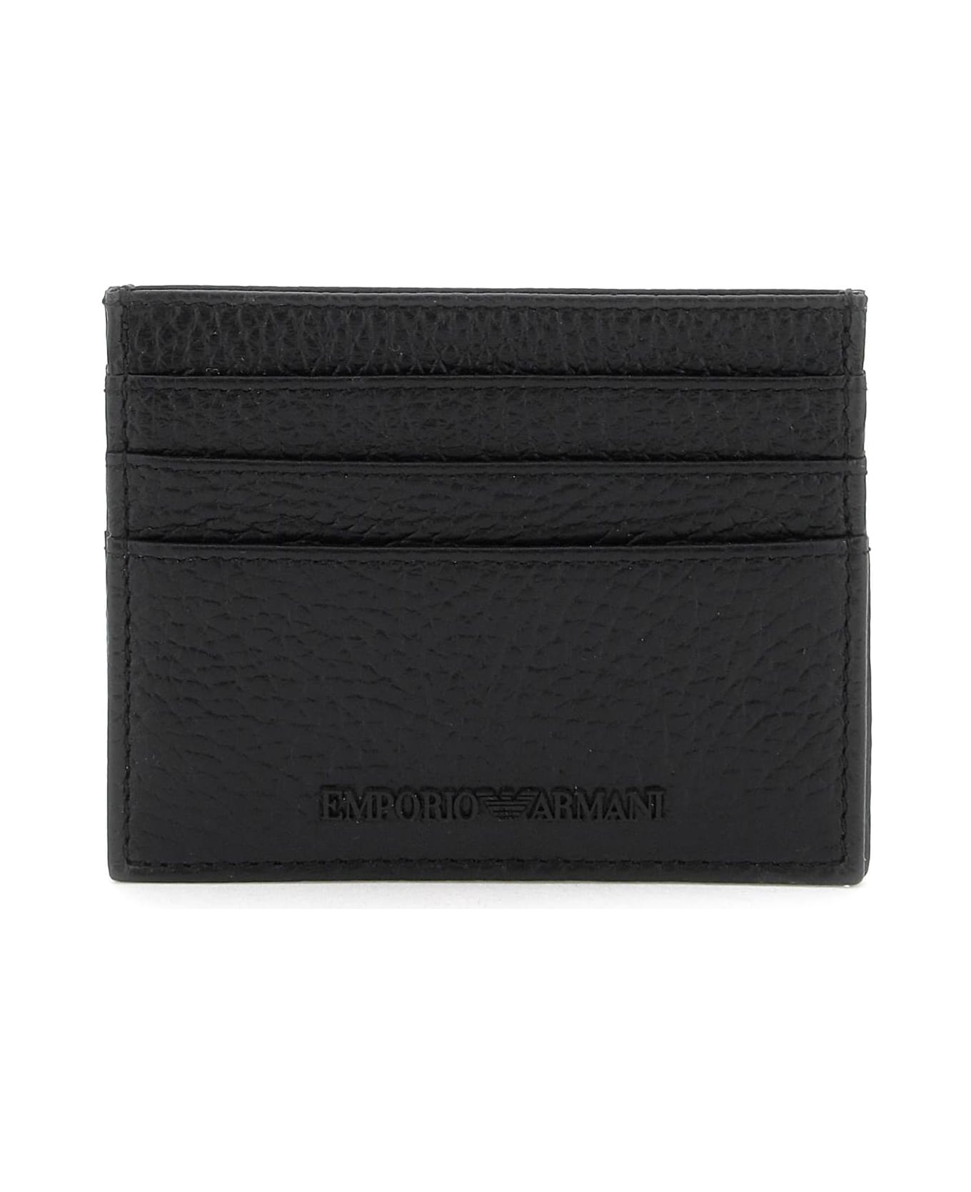 Emporio Armani Grained Leather Cardholder - Nero