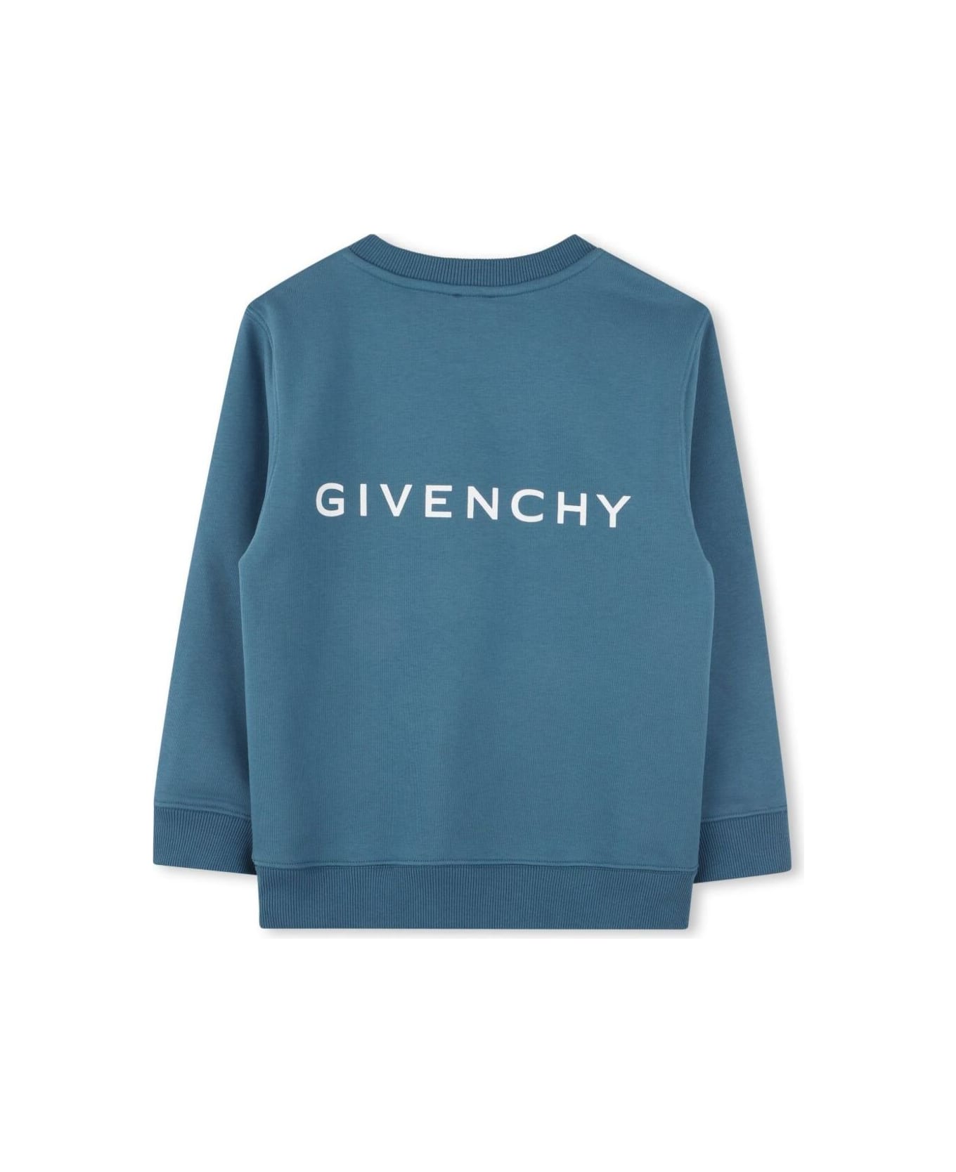 Givenchy Blue Sweatshirt With Maxi 4g Logo Print On The Front And Logo Lettering On The Rear In Cotton Blend Boy - Blu