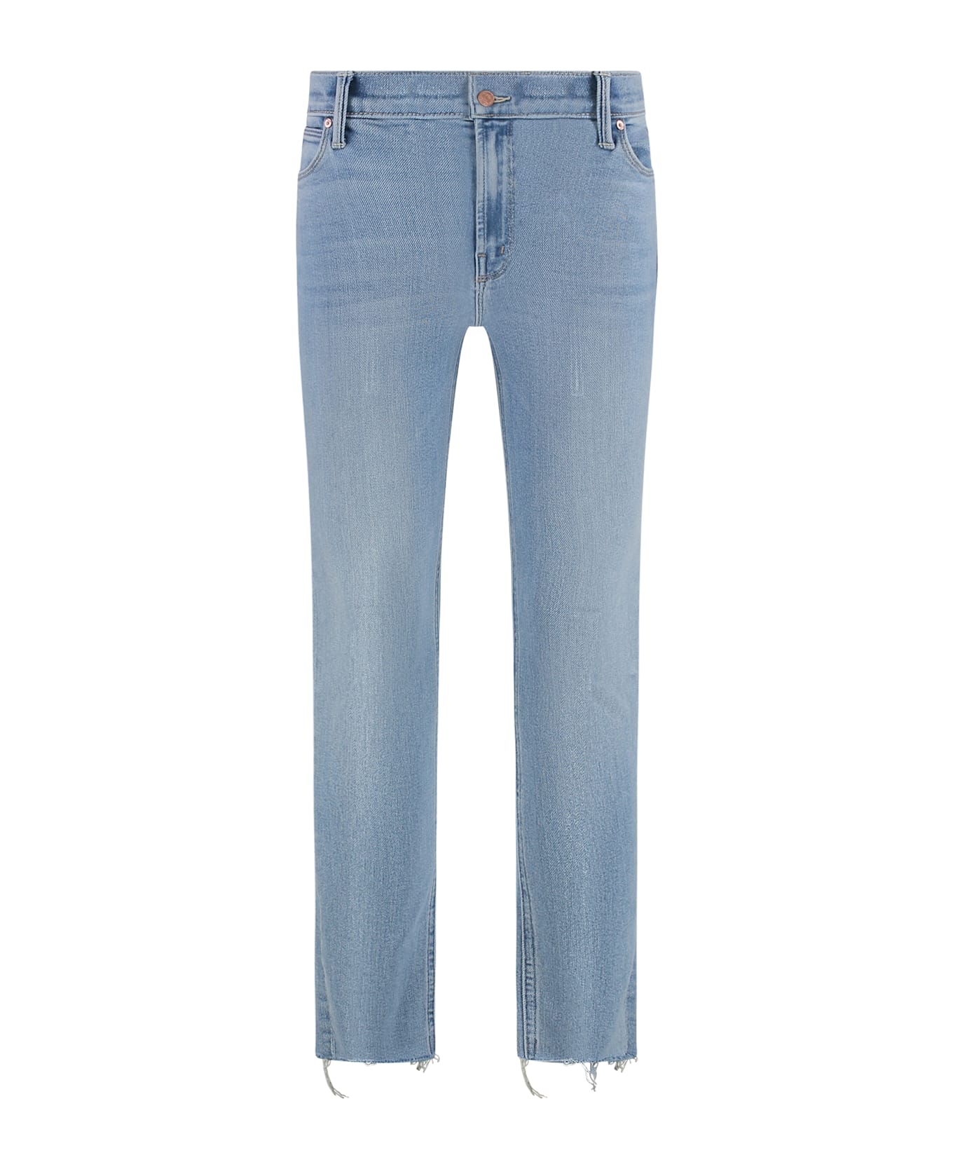 Mother Dazzler Ankle Fray Straight Leg Jeans - Denim