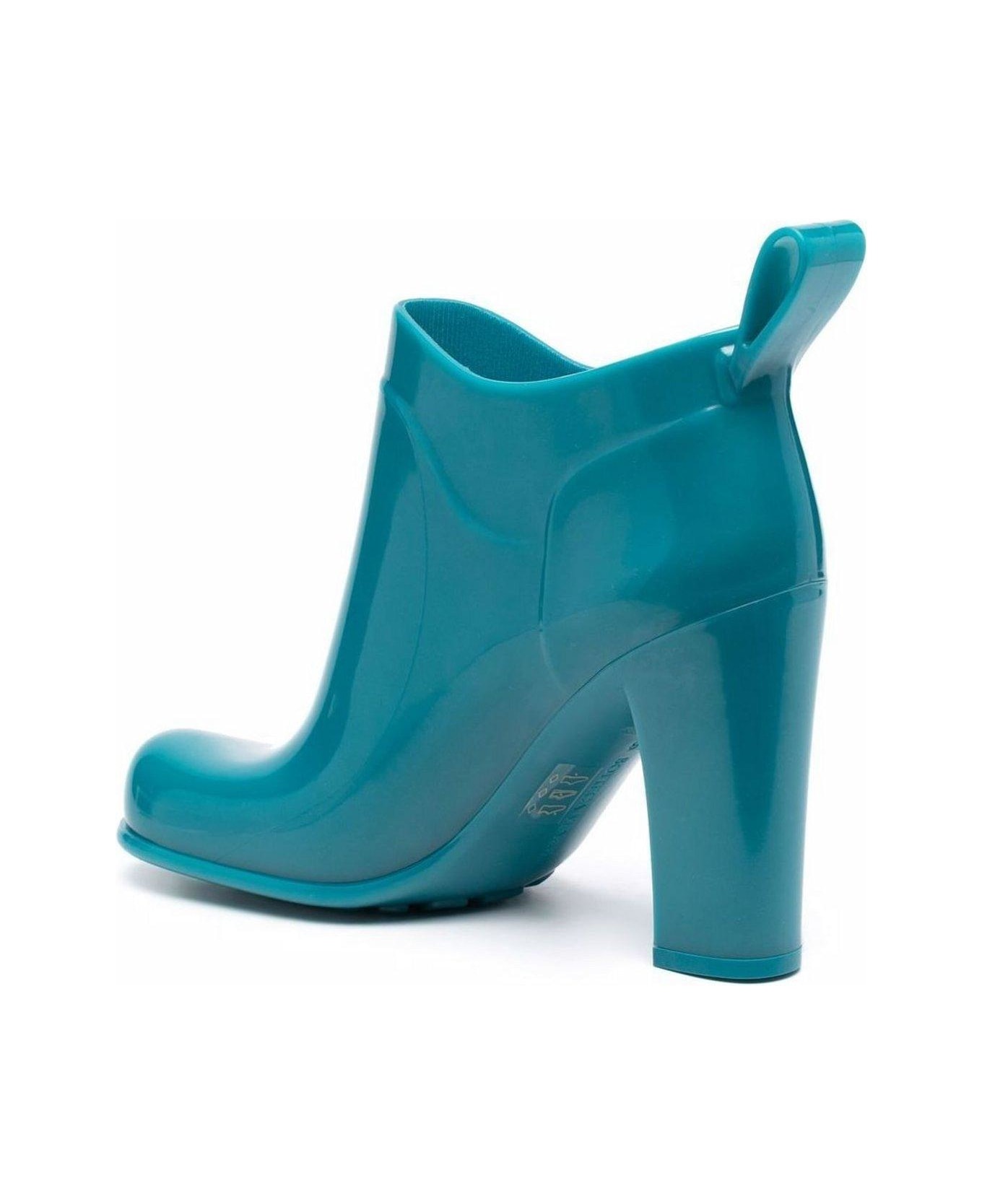 Bottega Veneta Shine Square Toe Ankle Boots - BLUE ブーツ