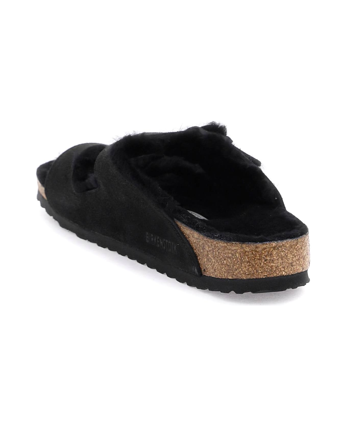 Birkenstock 'arizona' Shearling Mules - Black
