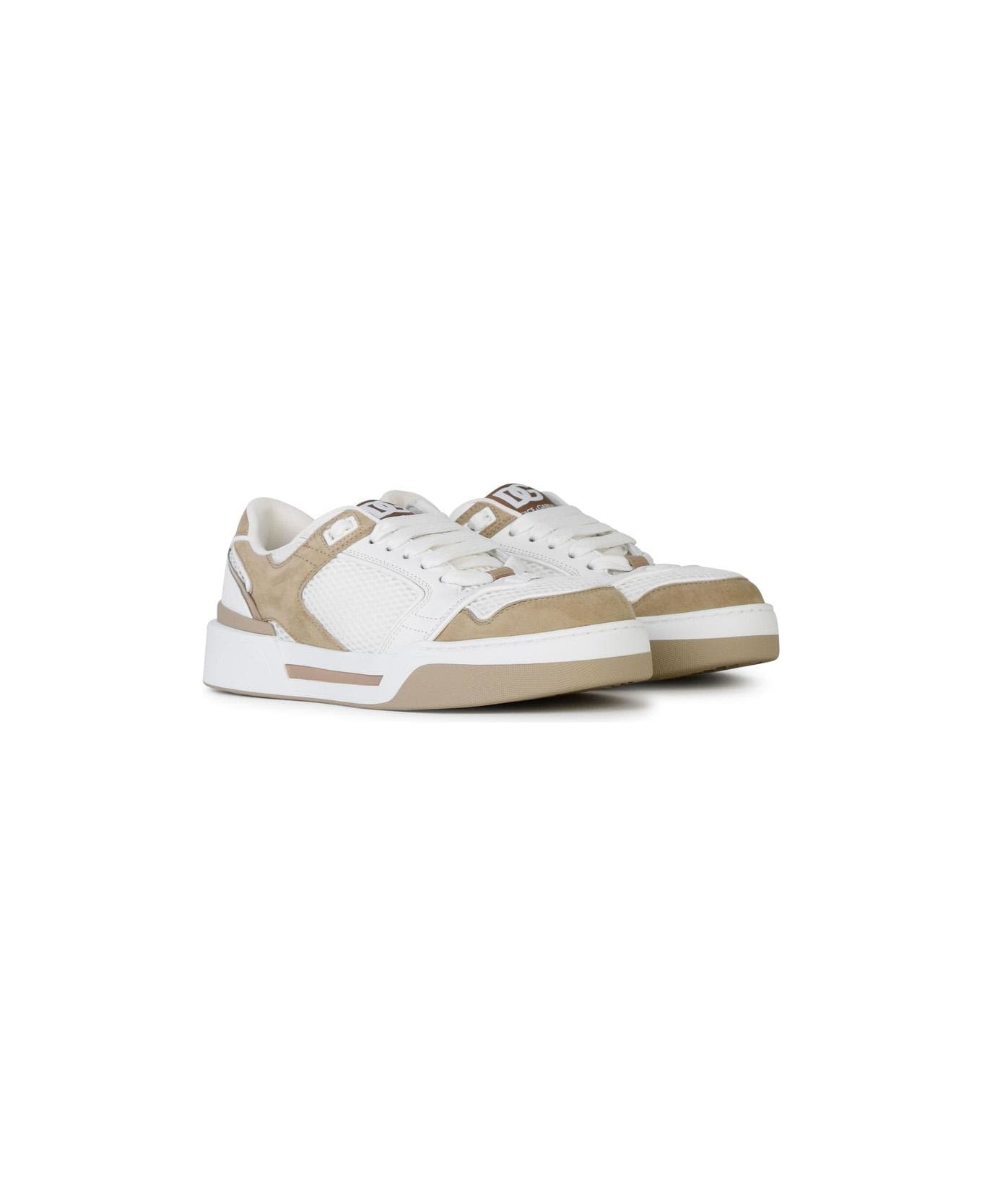 Dolce & Gabbana 'new Roma' White Leather Sneakers - MultiColour