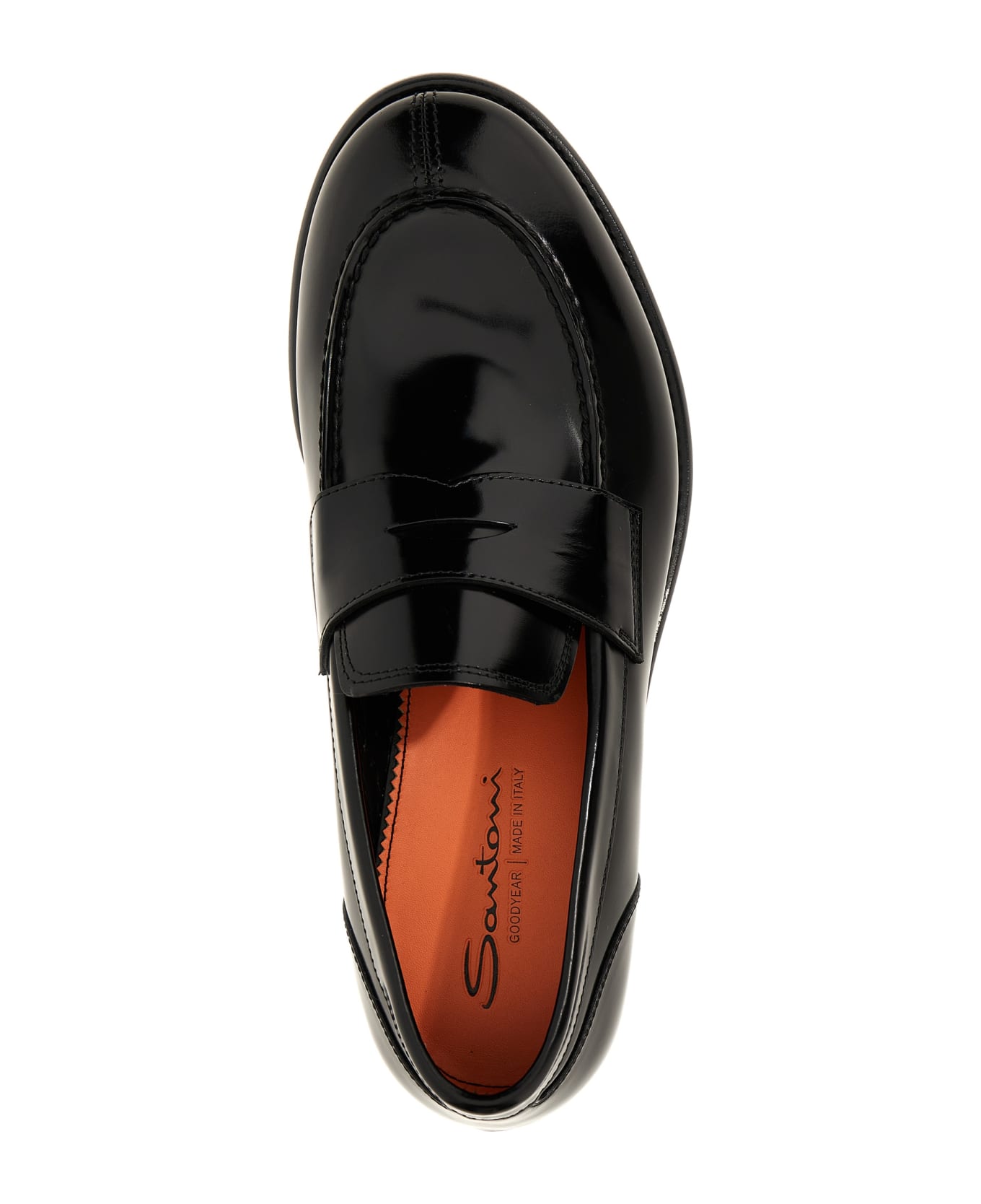 Santoni Leather Loafers - Black  