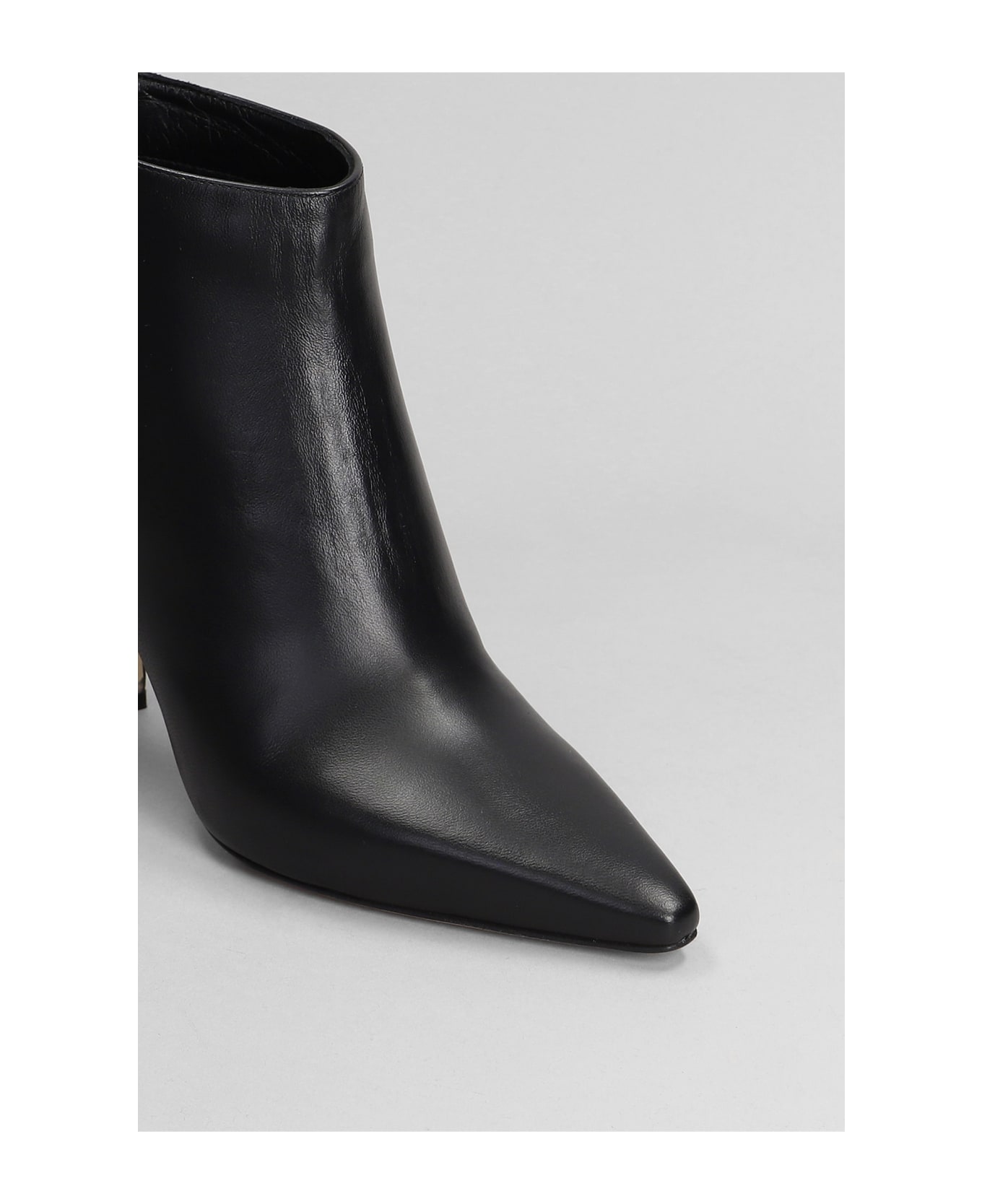 The Seller High Heels Ankle Boots In Black Leather - black