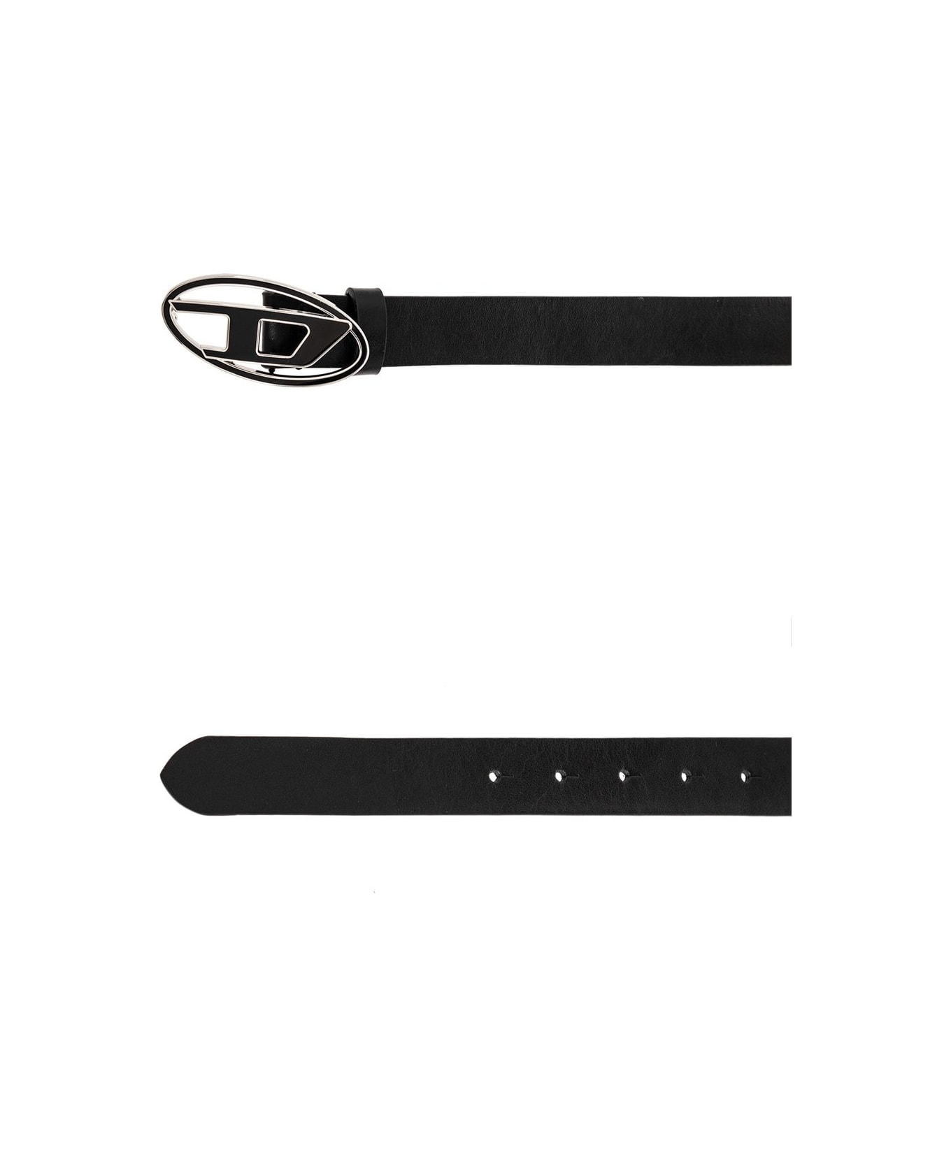 Diesel B-1dr 25 Logo Buckled Belt - BLACK