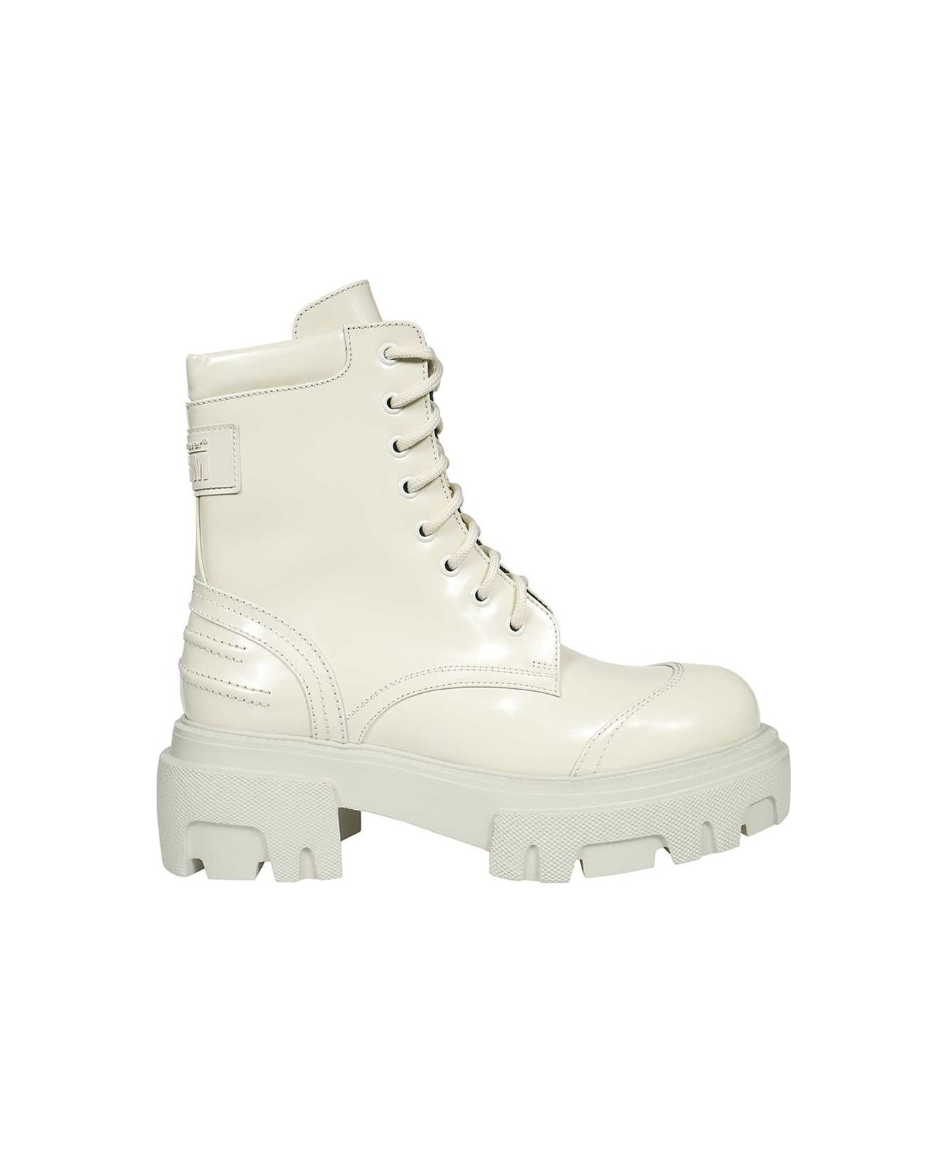 MSGM Lace-up Ankle Boots - Ivory