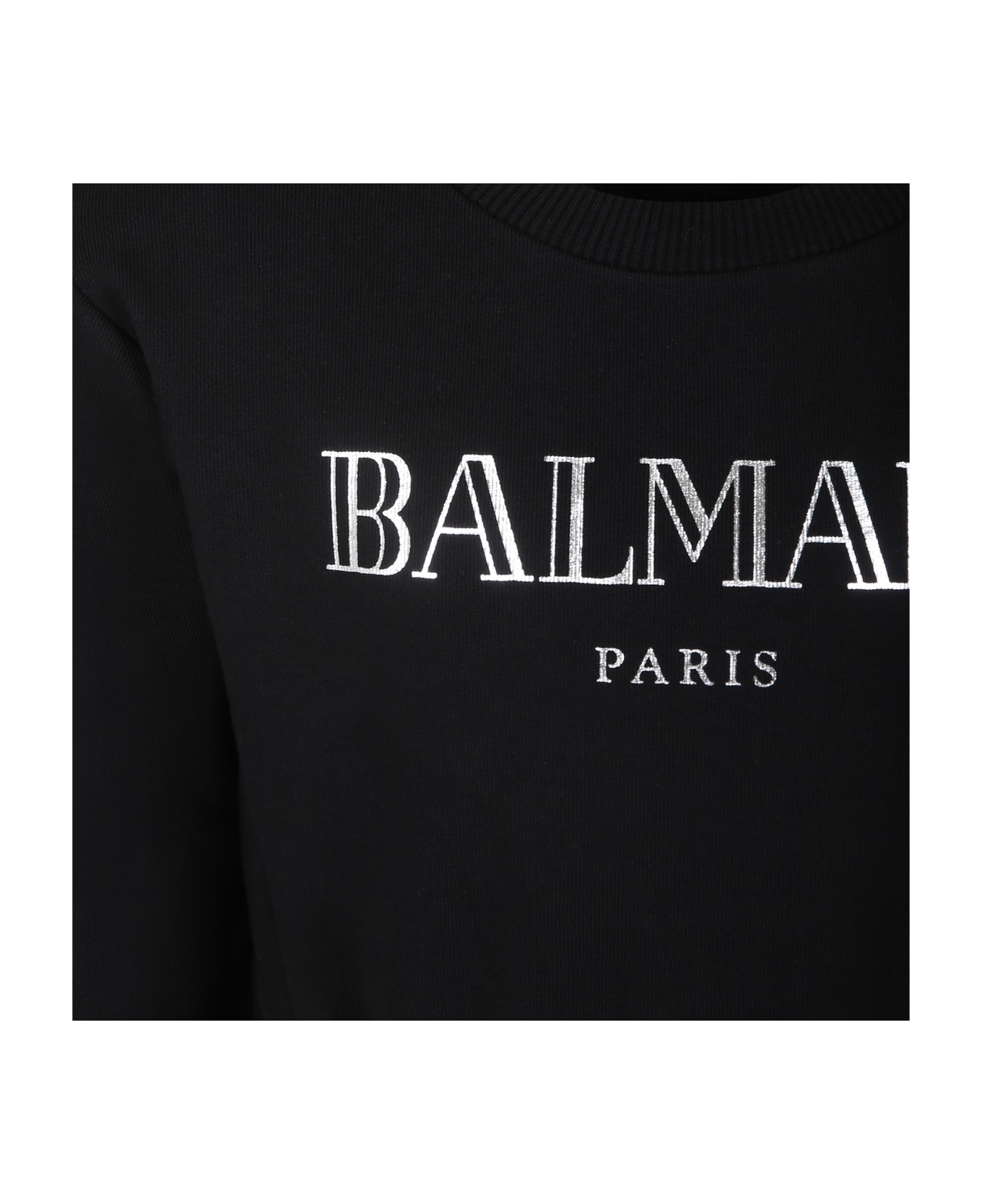 Balmain Black Dress For Girl With Logo - Nero