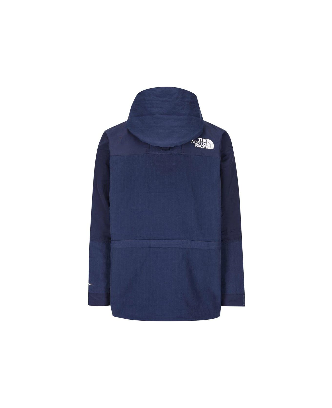 The North Face Ripstop Mountain Logo Embroidered Hooded Jacket - BLUE