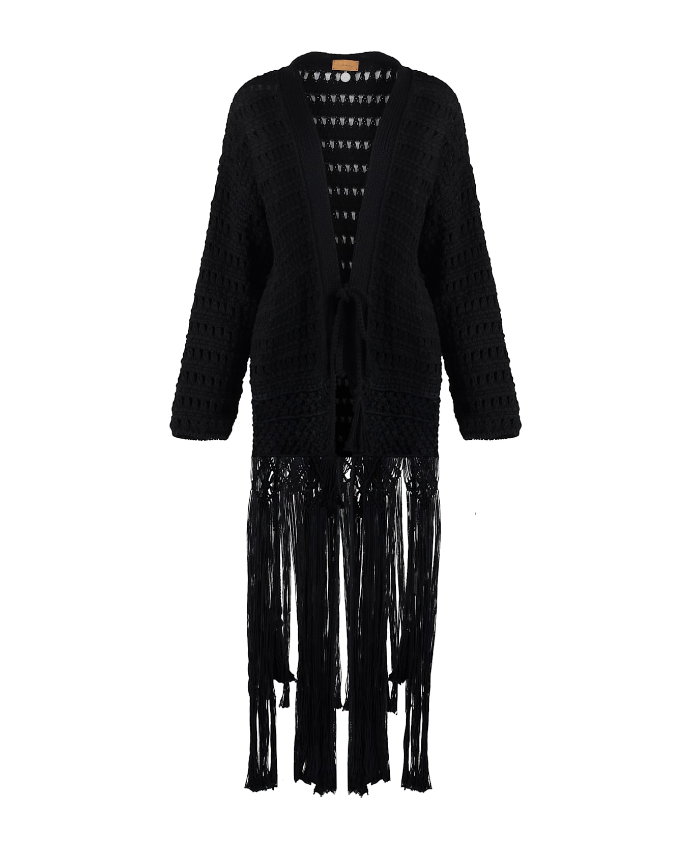 Alanui Love Letter To India Cotton Cardigan - black