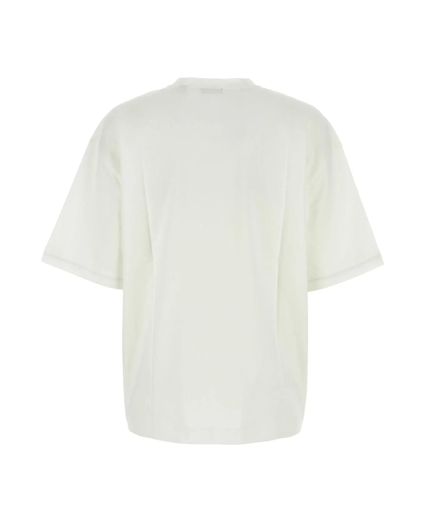 Burberry White Cotton Oversize T-shirt - Rain