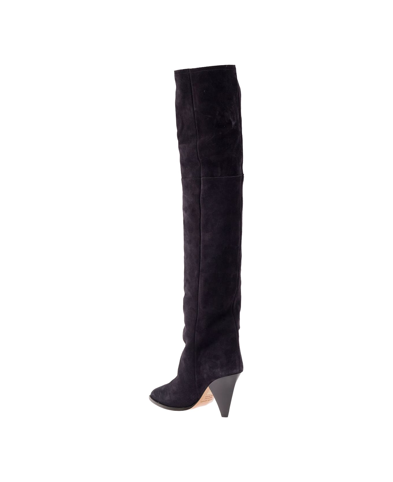 Isabel Marant Riria Black Cuissardes In Suede With Conical Heel Woman ブーツ
