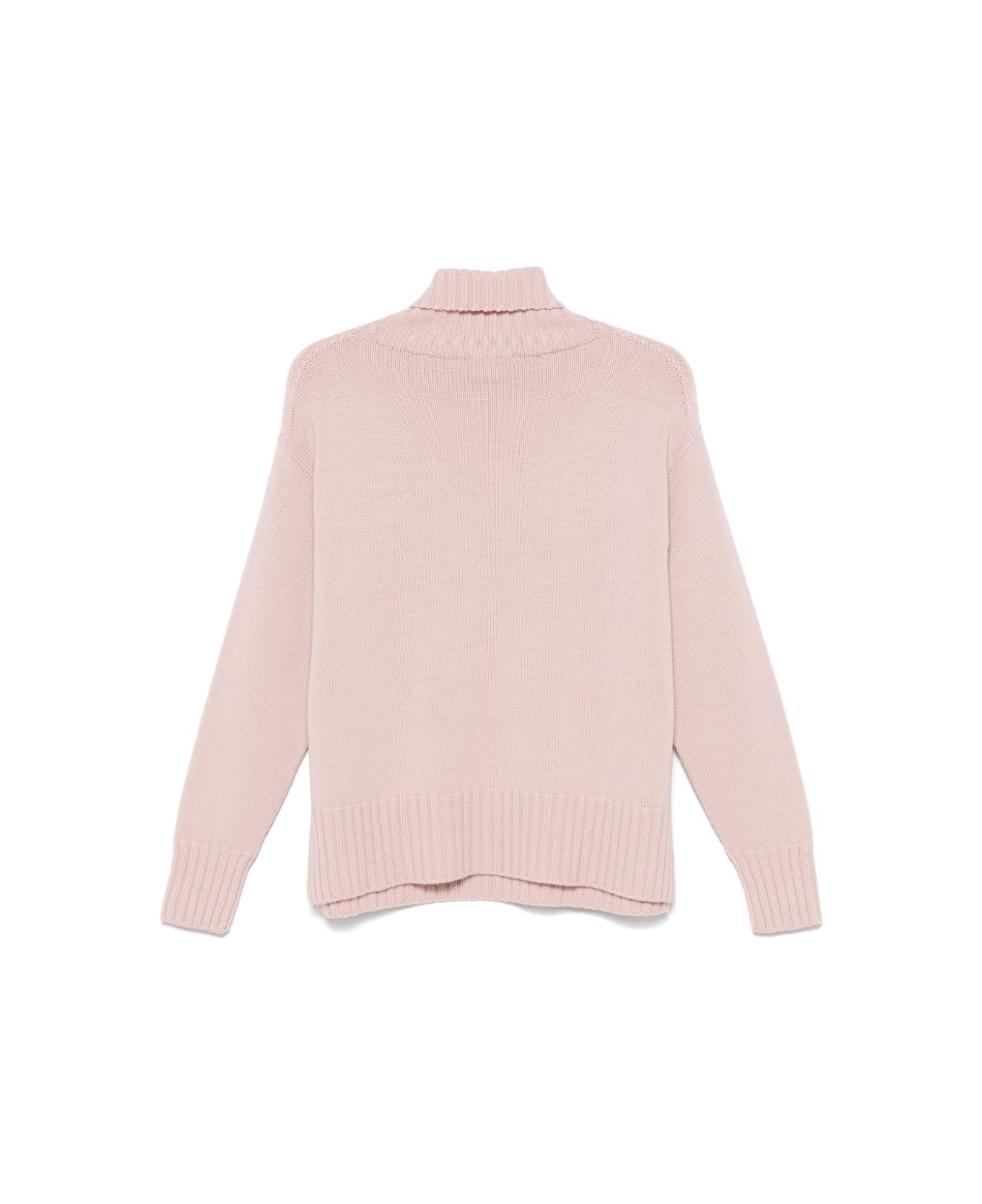 Drumohr Long Sleeves Turtle Neck Oversized Sweater - Pink Quartz