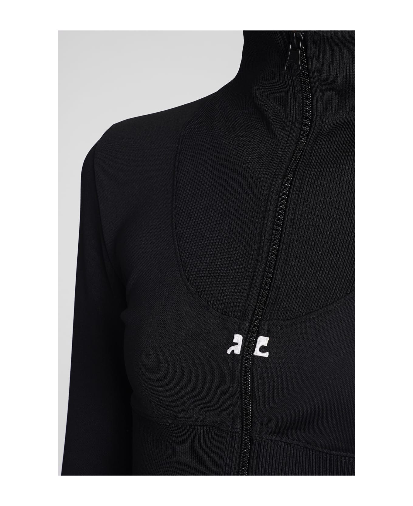 Courrèges Sweatshirt In Black Polyester - black フリース