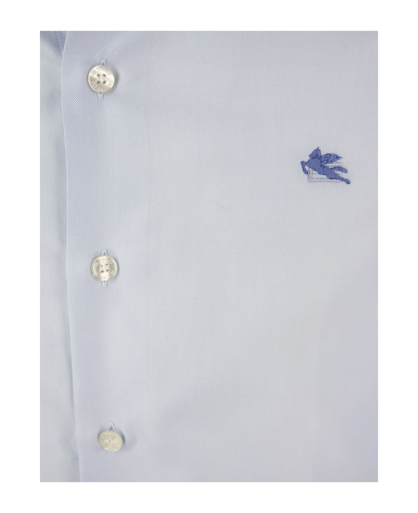 Etro Button-down Cotton Shirt - Light Blue