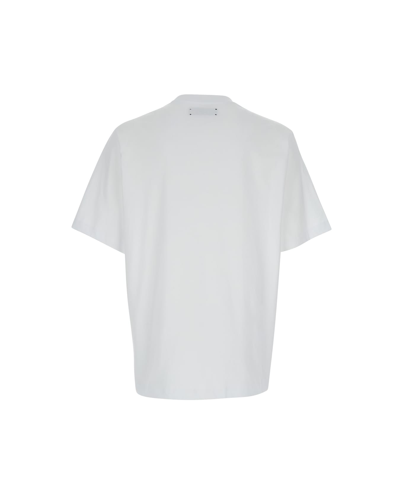 AMIRI White Crewneck T-shirt With Logo Lettering Print In Cotton Man - White