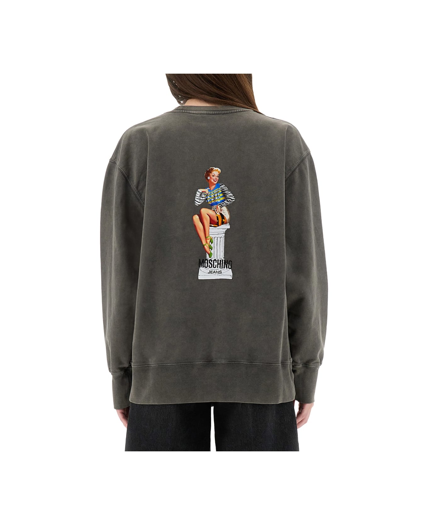 M05CH1N0 Jeans Sweatshirt With Logo - GREY