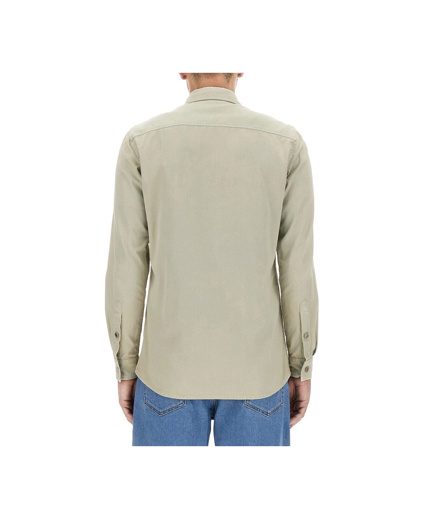 Moschino Buttoned Long-sleeved Denim Shirt Moschino