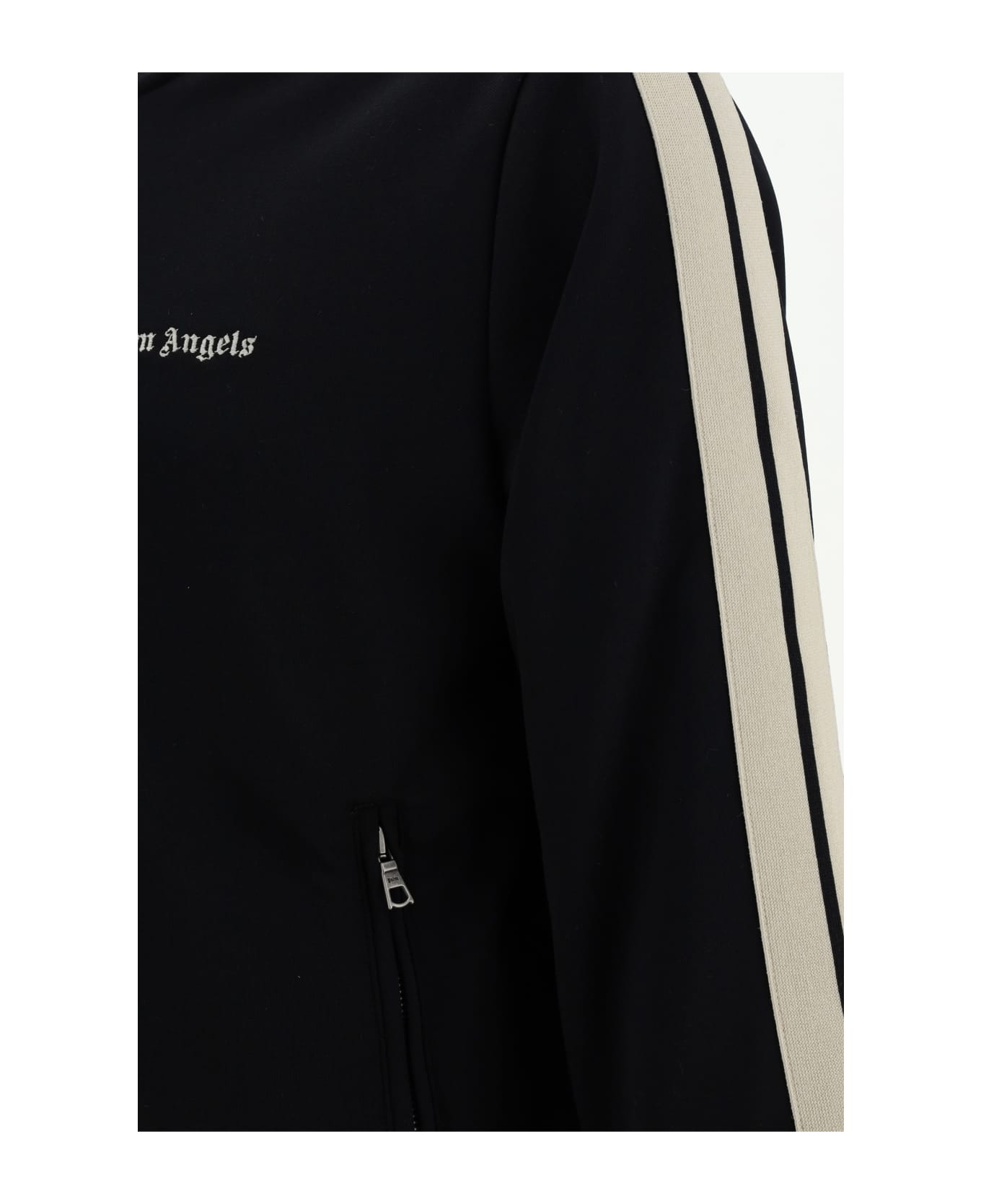 Palm Angels Track Sweatshirt With Zip - Black Off White