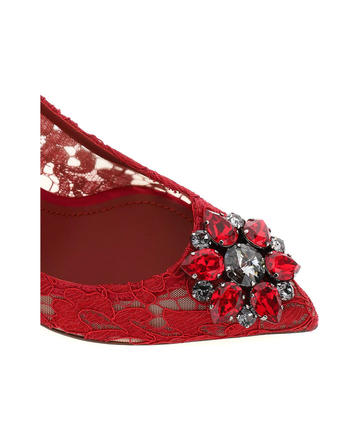 Dolce & Gabbana Charmant Lace Bellucci Pumps - ROSSO SCURO (Red)