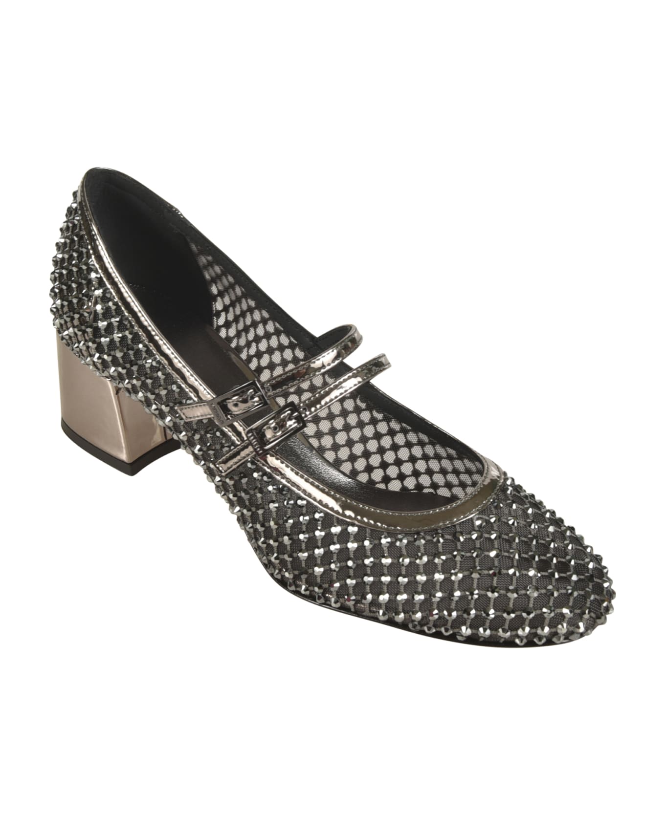 Le Silla Mary Jane Gilda Stocking Pumps - Silver