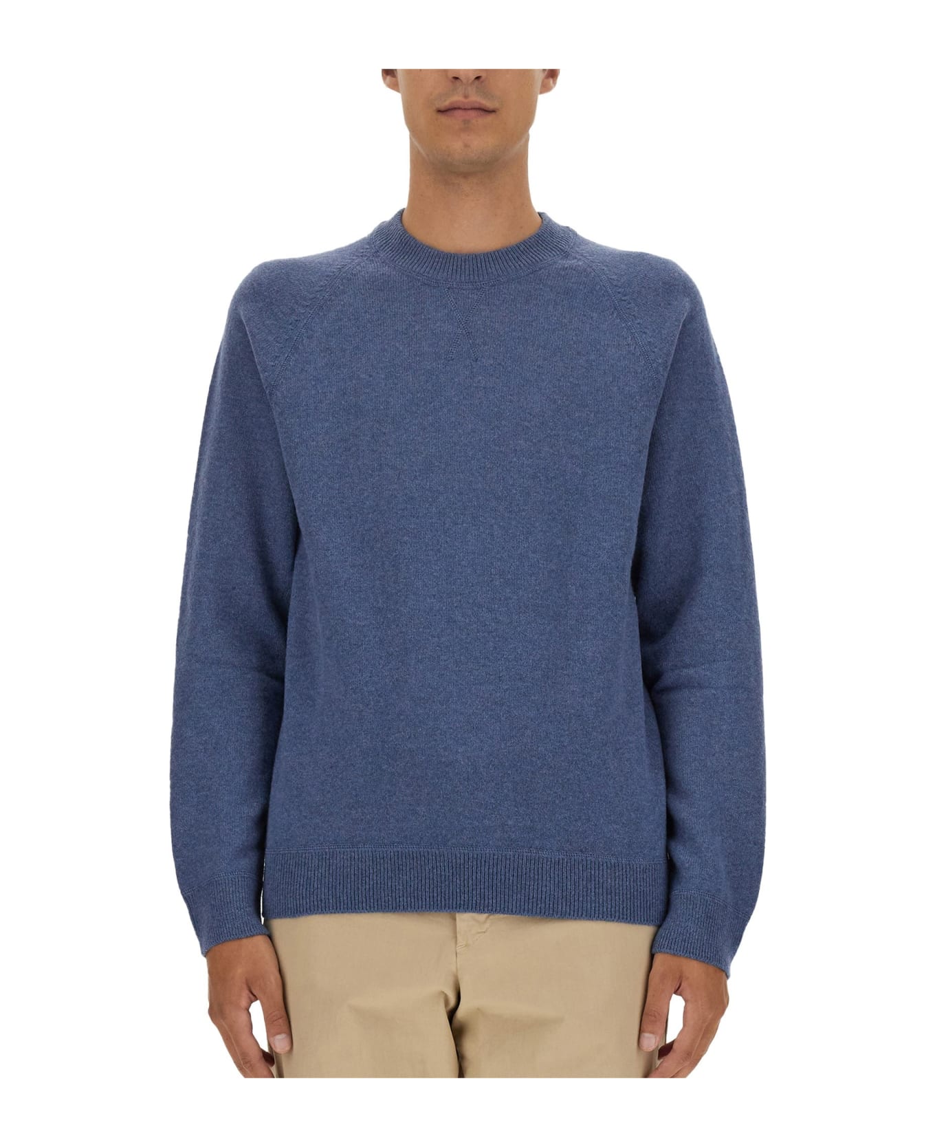 PS by Paul Smith Wool Jersey. Sweater - GREYISH BLUE