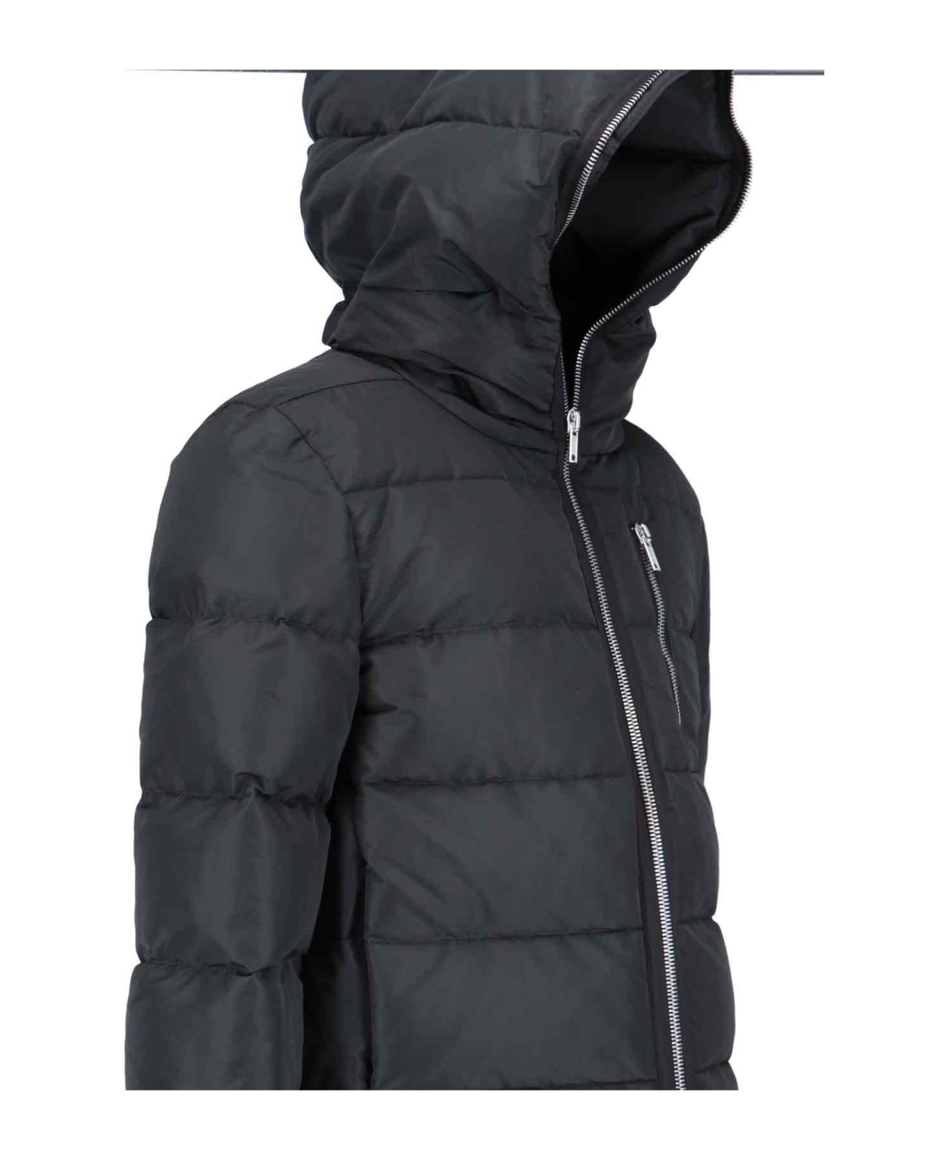 Rick Owens Cropped Hooded Down Jacket - Black