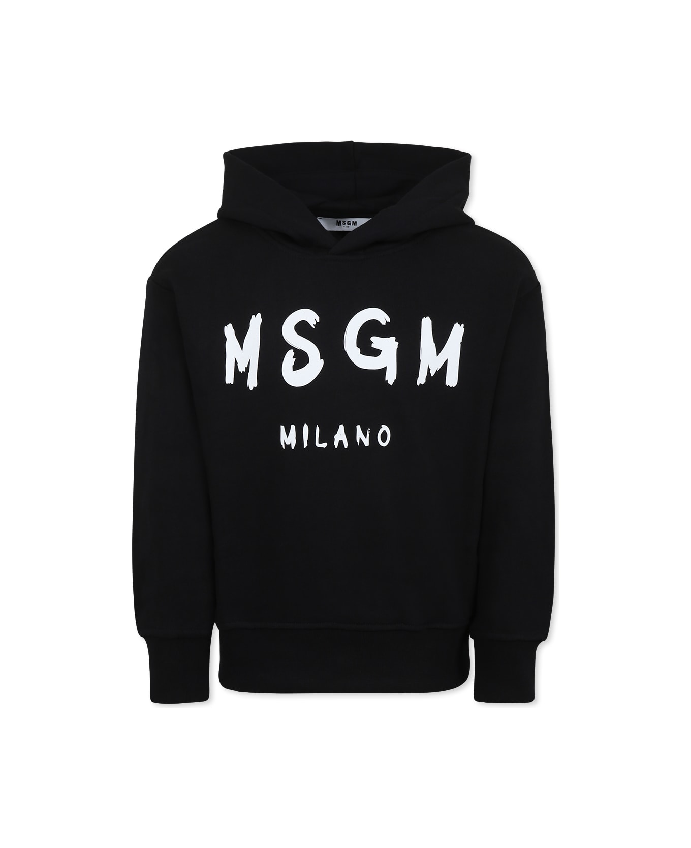 MSGM Black Sweatshirt For Kids With Logo - Black
