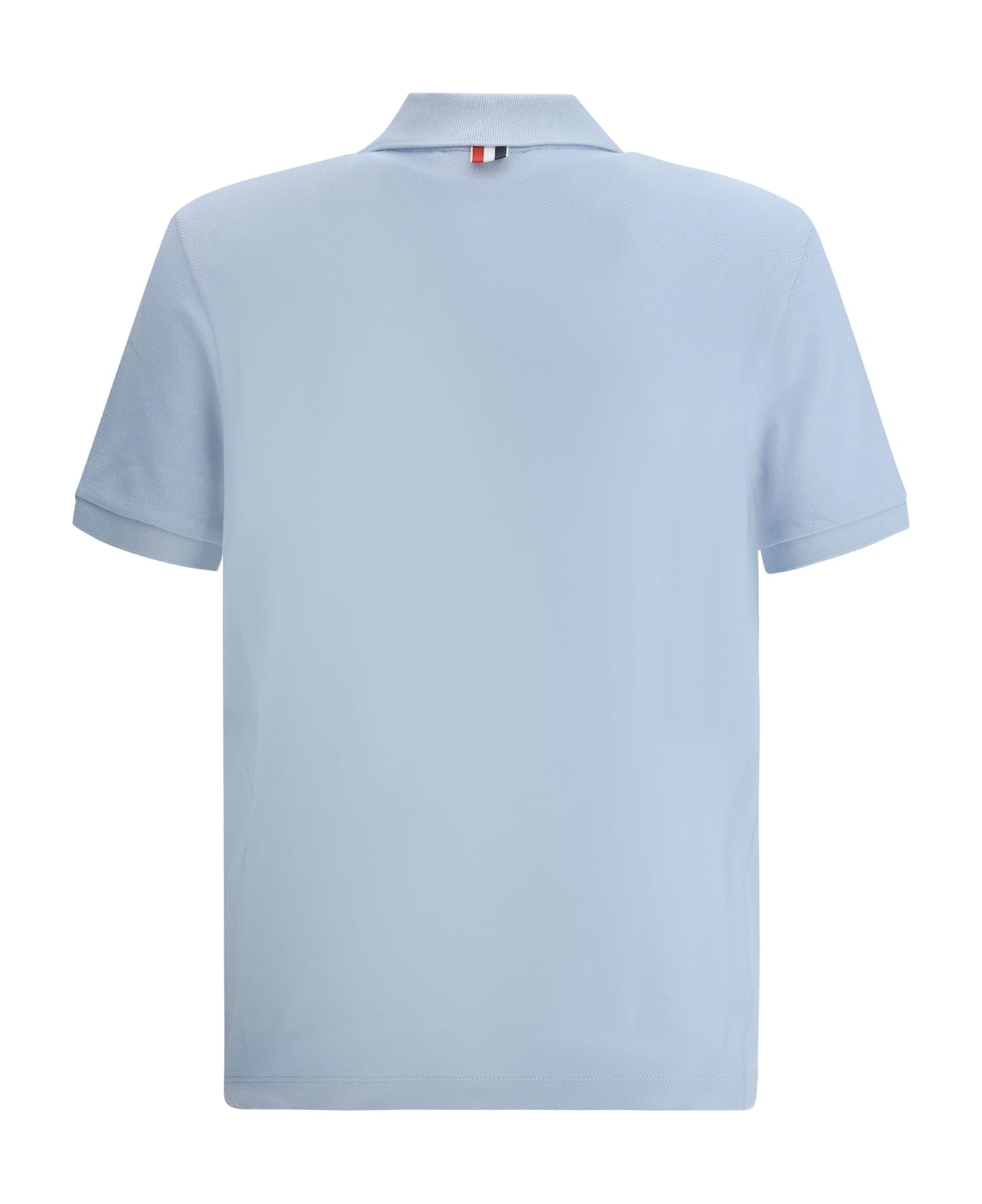 Thom Browne Polo Shirt In Light Blue Cotton - Light Blue