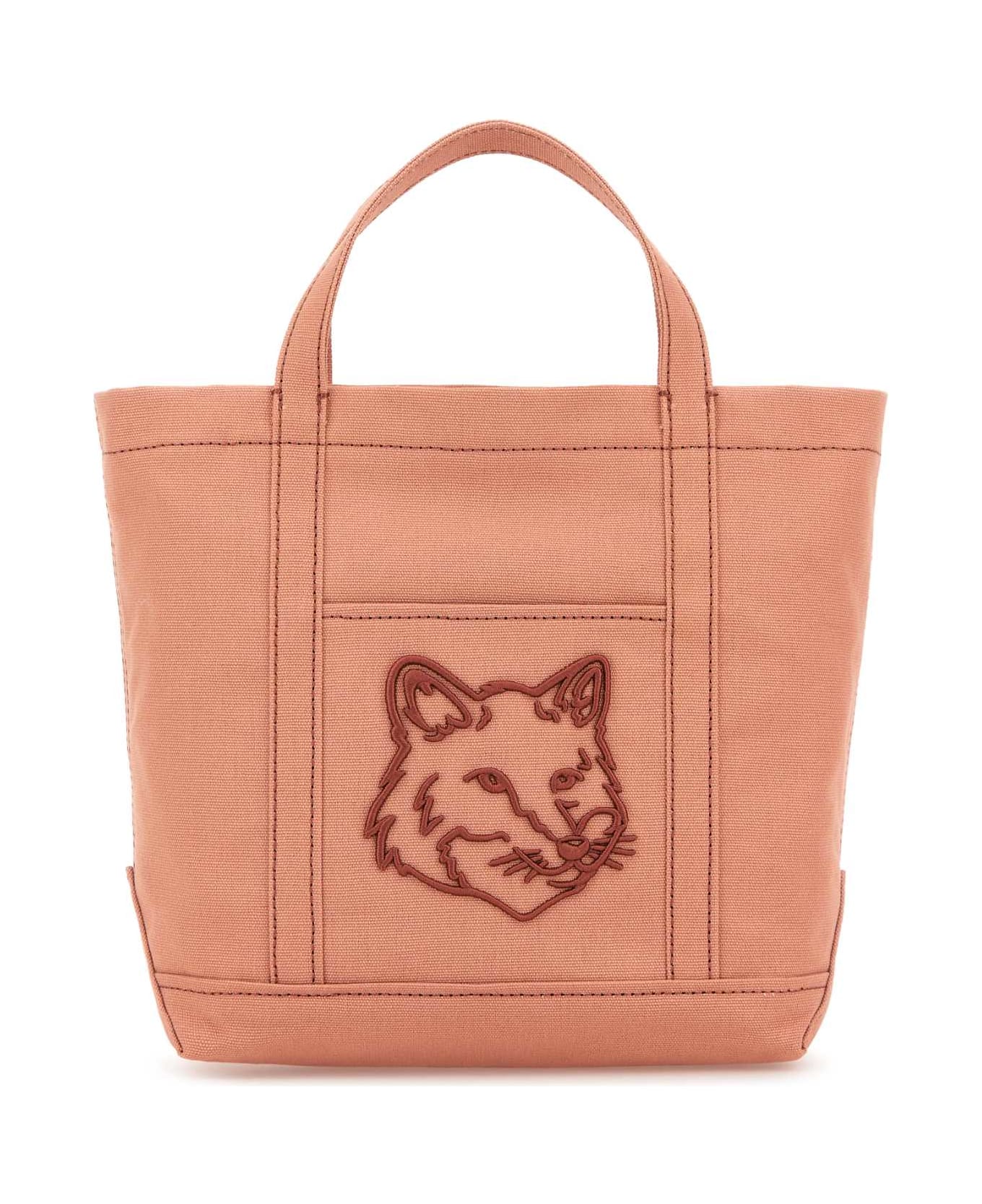 Maison Kitsuné Pink Canvas Small Handbag - PORCELAINEPINK