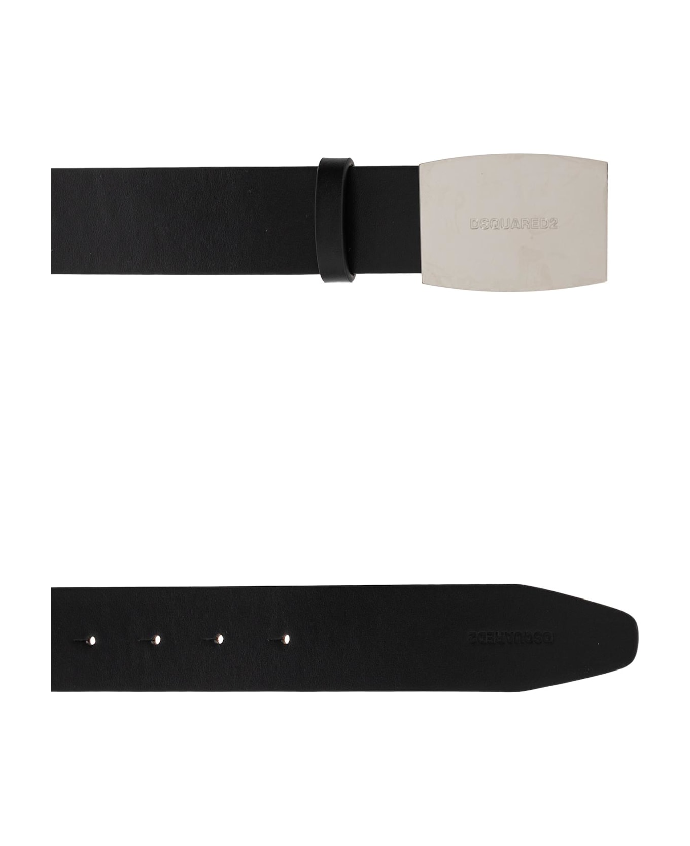 Dsquared2 Logo Engraved Buckle Belt - Black